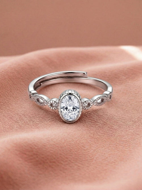 Vintage Oval Halo Ring in 925 sterling silver — 925 Siller