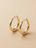 Polished Graduated Tube Hoop Earrings