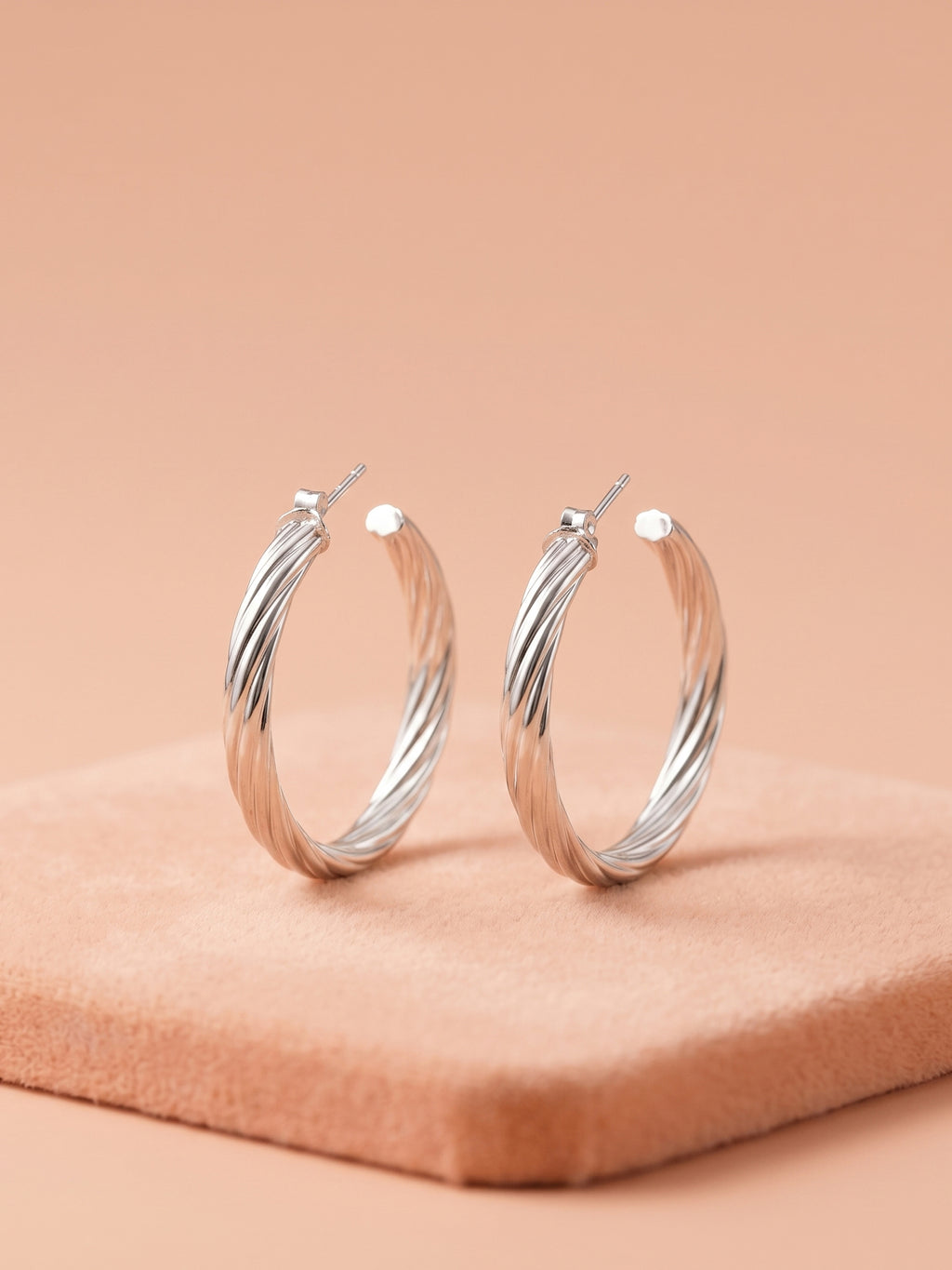 Braided Twist Open Hoops