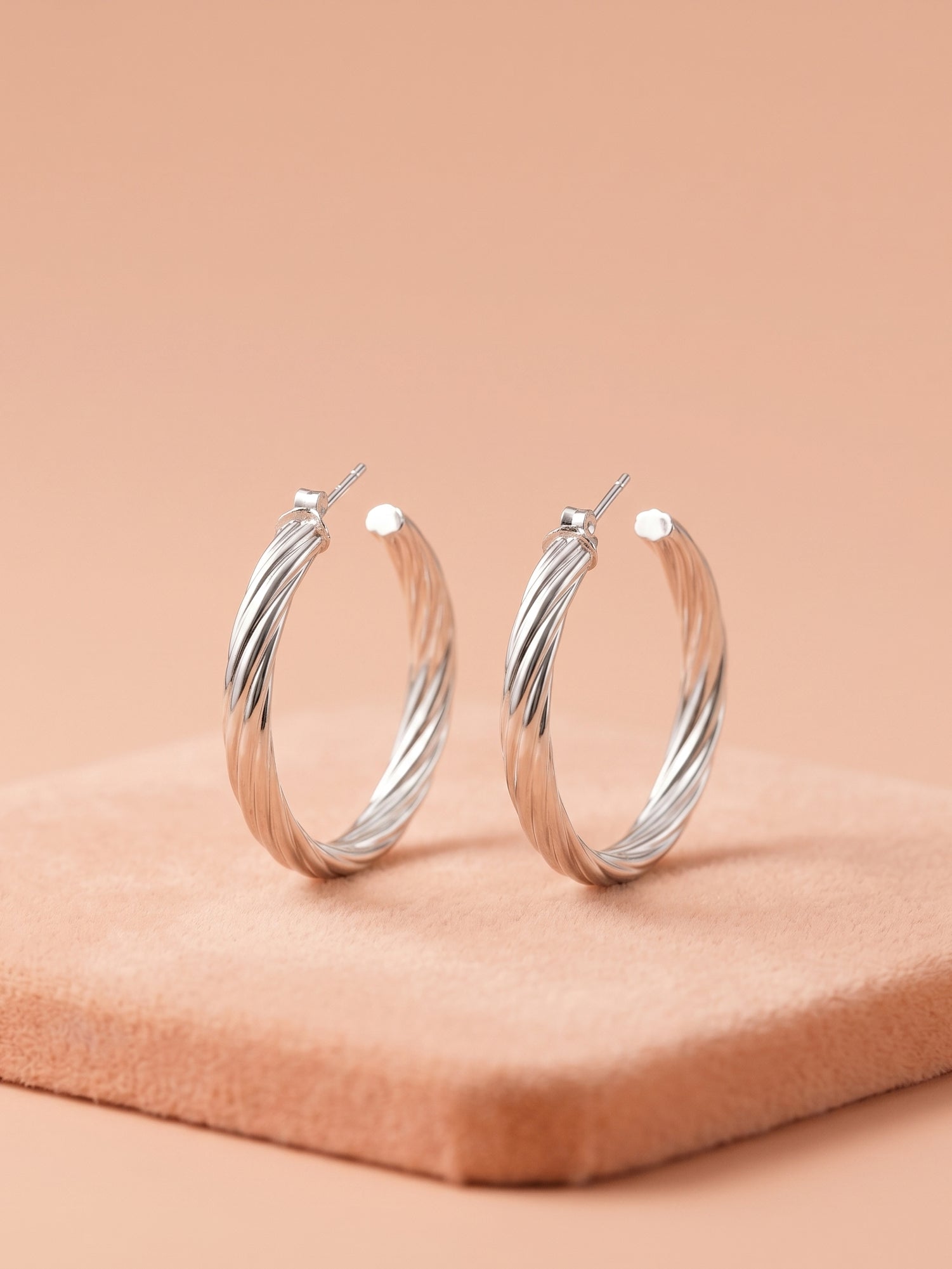 Braided Twist Open Hoops