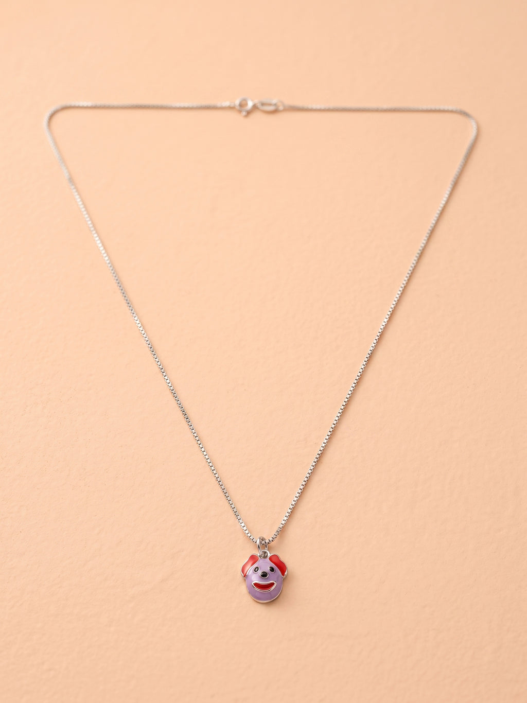 Kids Cartoon Puppy Enamel Pendant Necklace