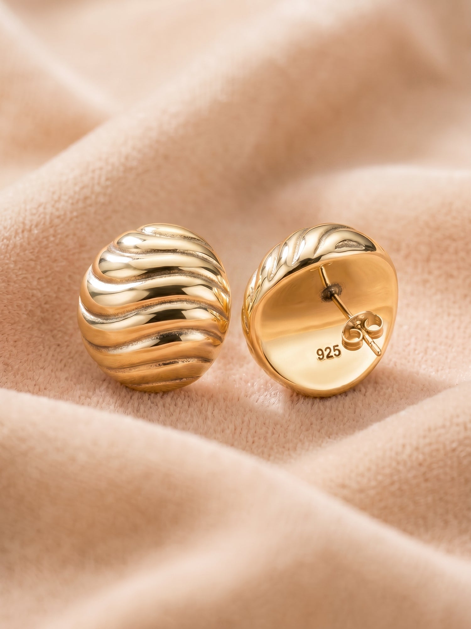Gilded Croissant Dome Studs