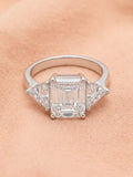 Radiant Cut Three Stone Trillion Ring
