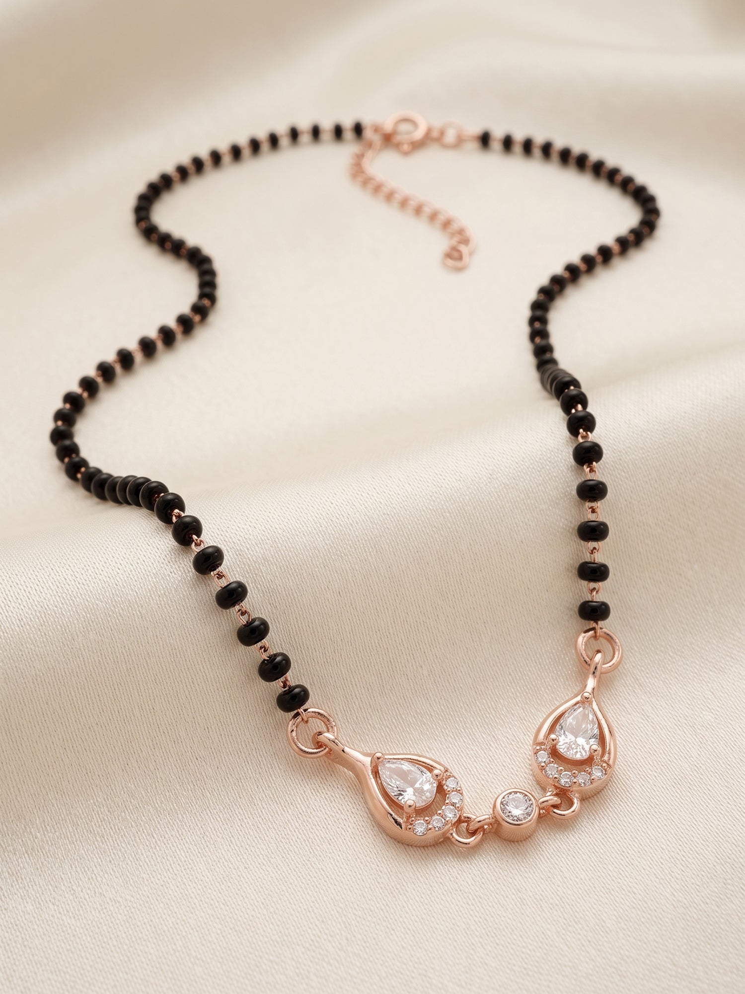 Rose Gold Teardrop Cubic Zirconia Mangalsutra