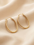 Gilded Elliptical Spiral Hoops