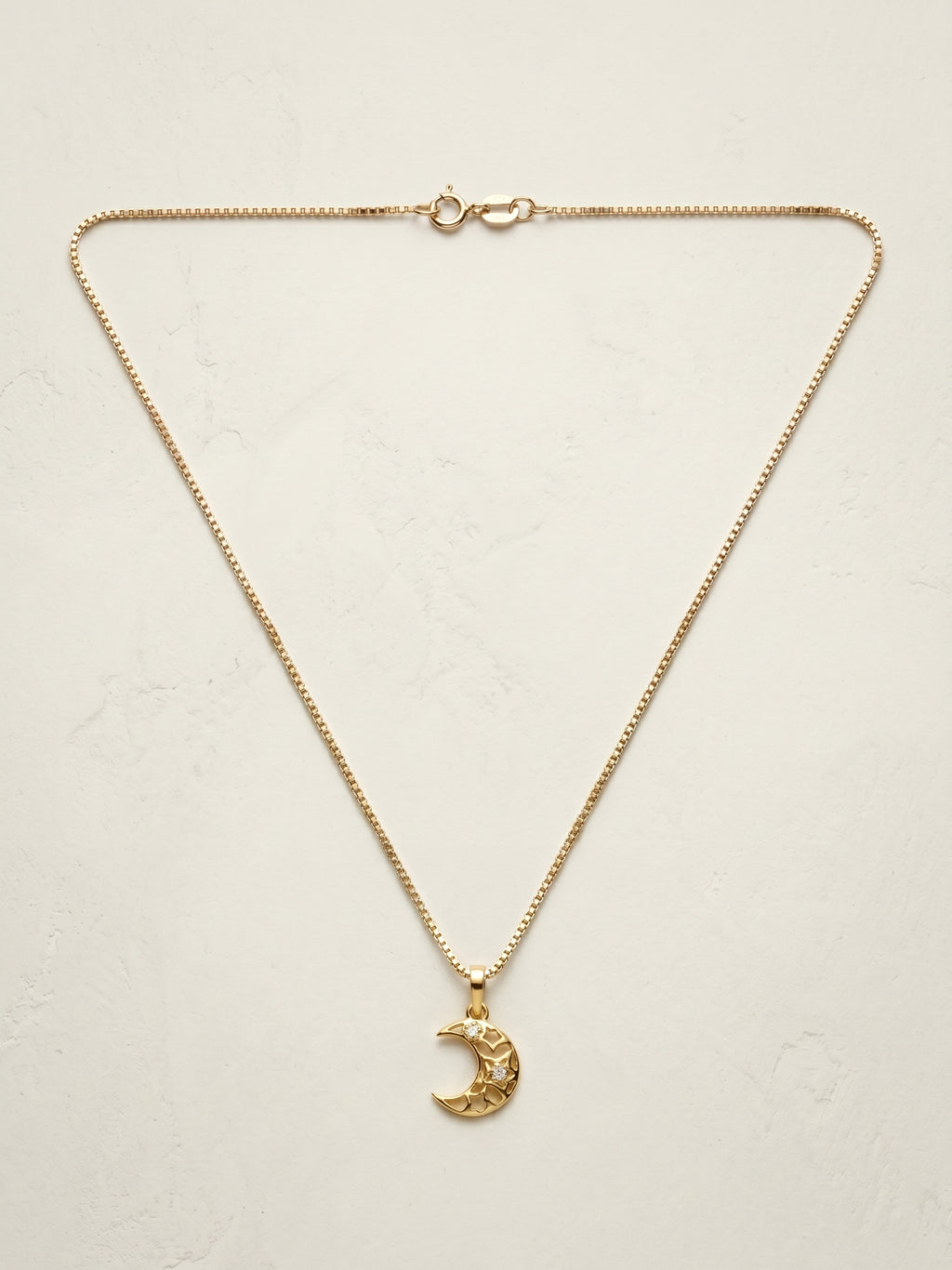 Crescent Moon CZ Pendant Necklace for Kids