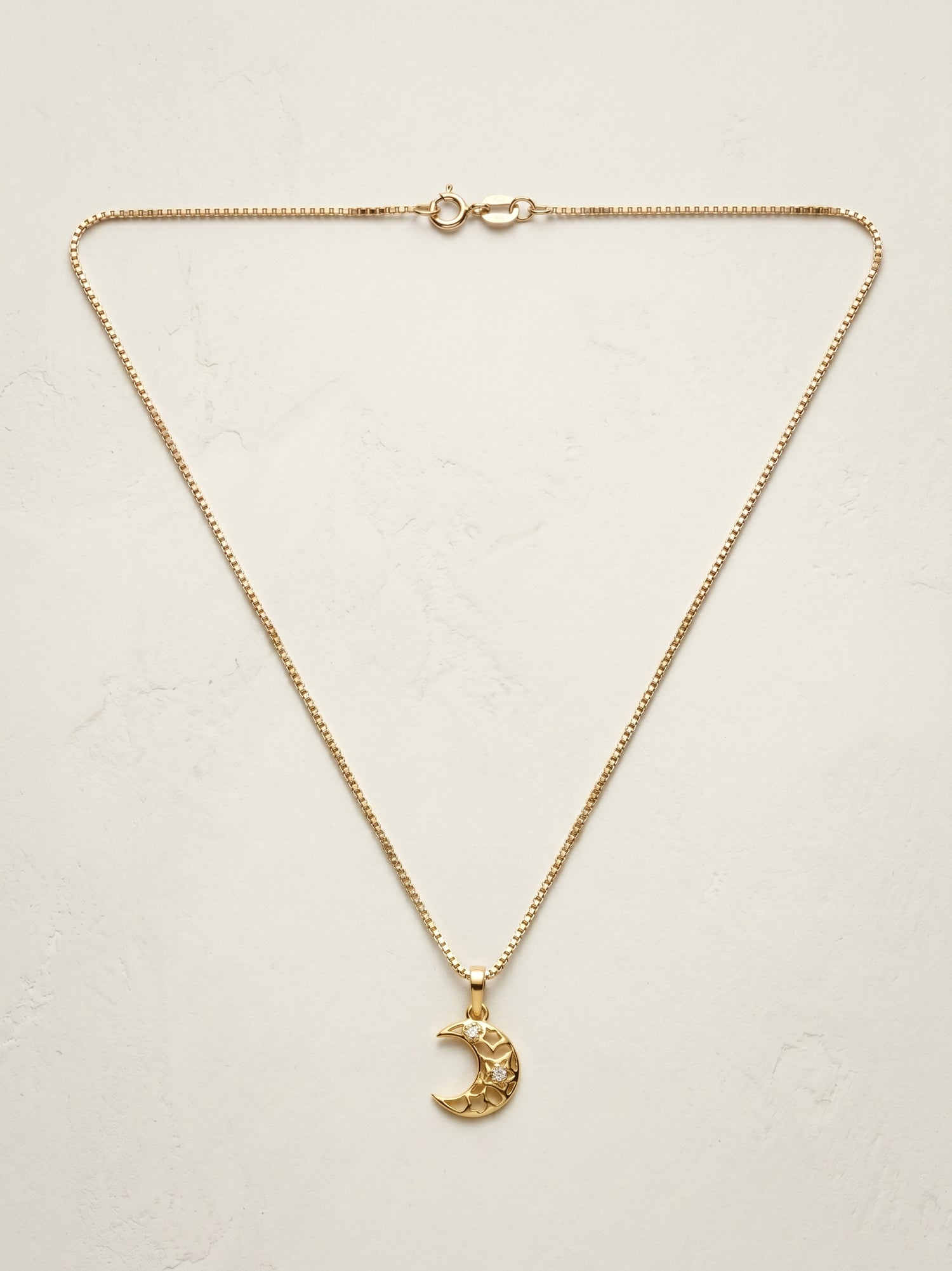 Crescent Moon CZ Pendant Necklace for Kids