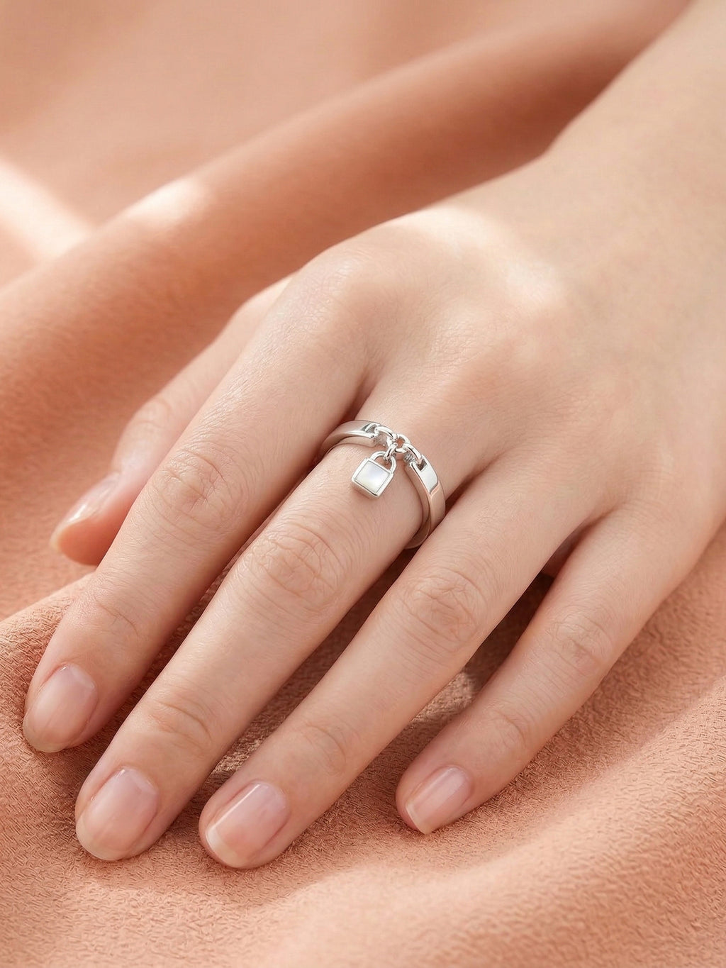 Opal Lock Adjustable Ring
