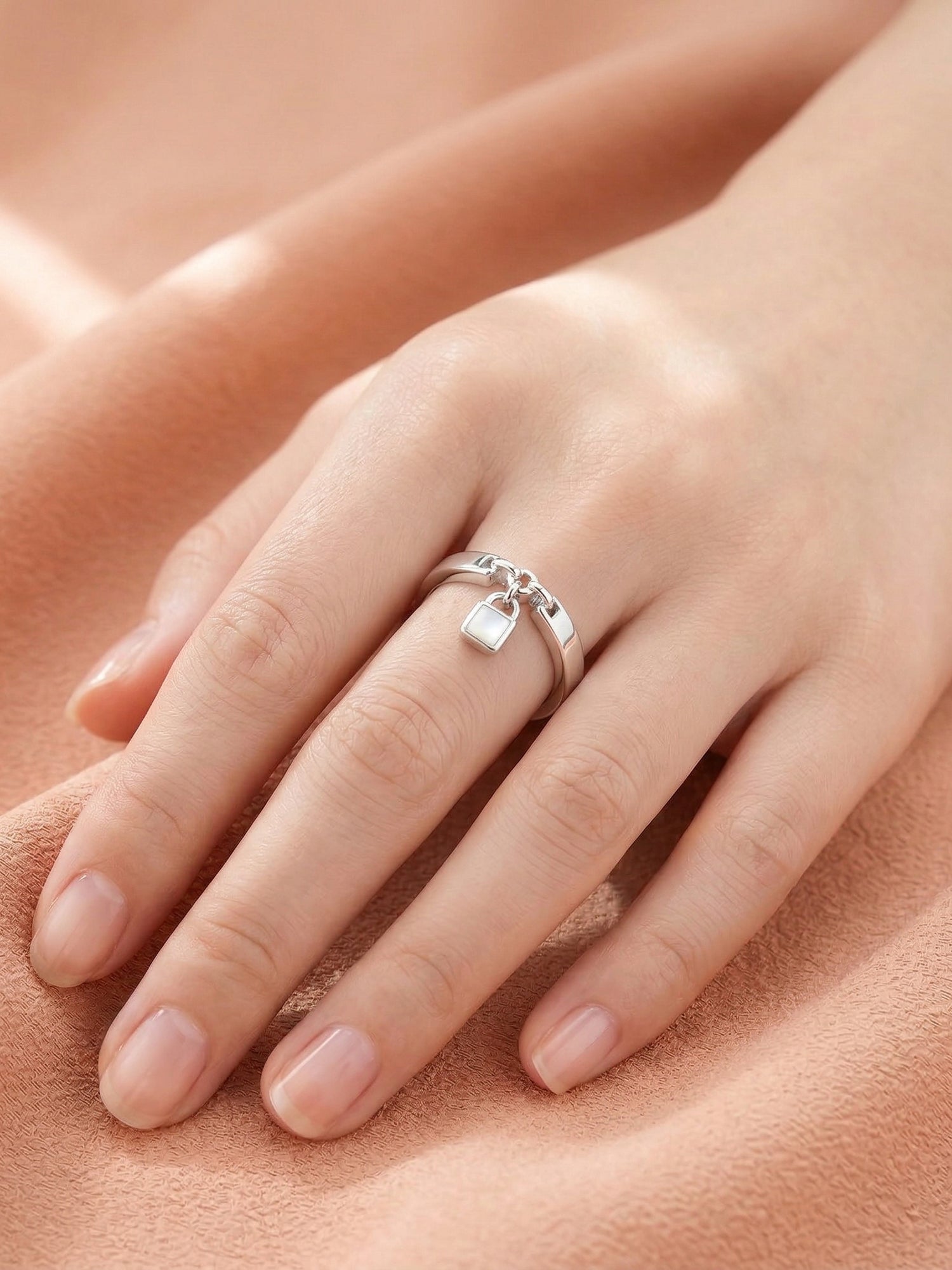 Opal Lock Adjustable Ring
