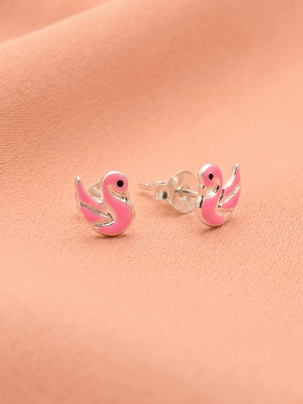 Pink Swan Studs