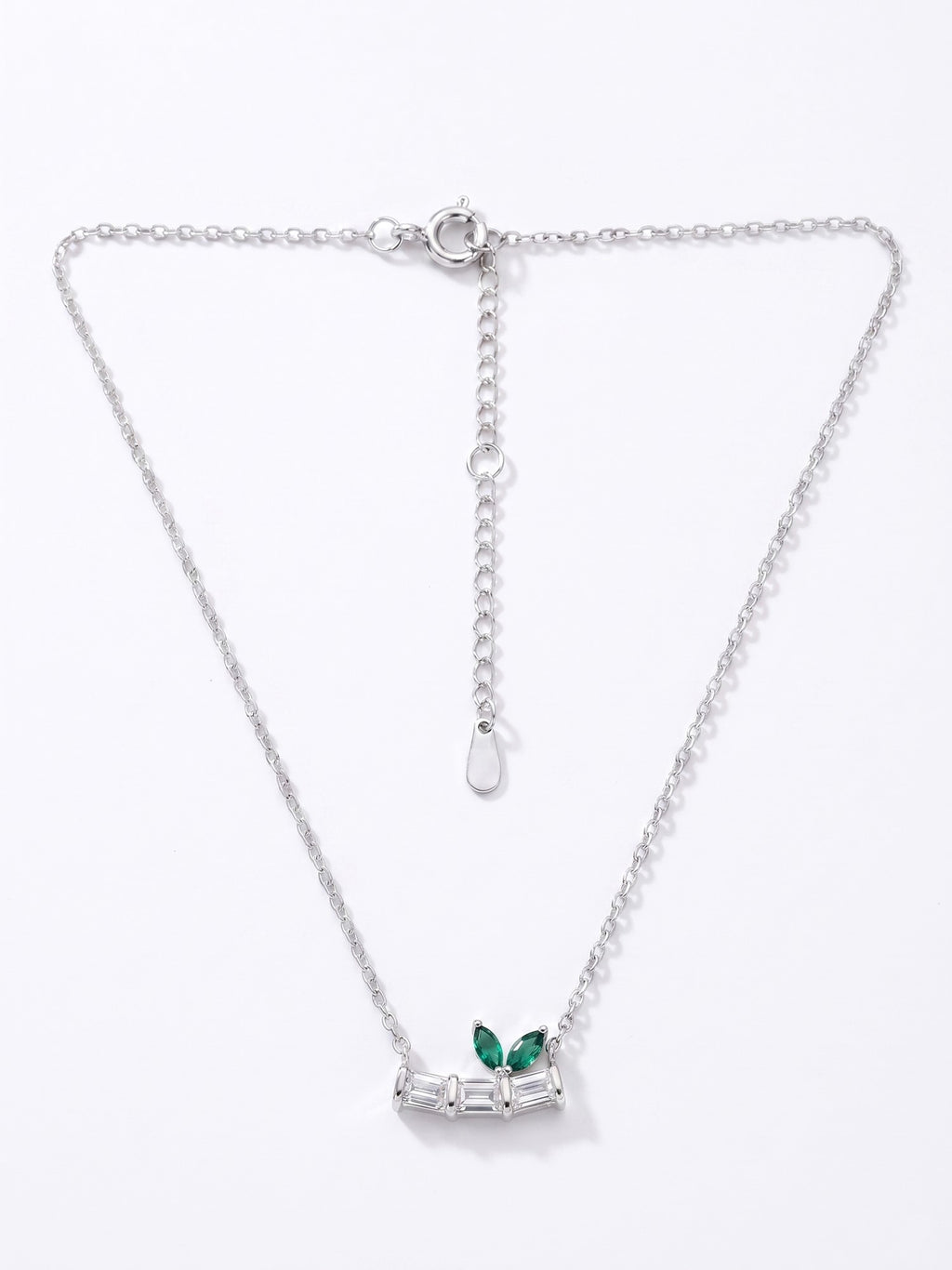 Silver Shimmering Botanical Station Necklace