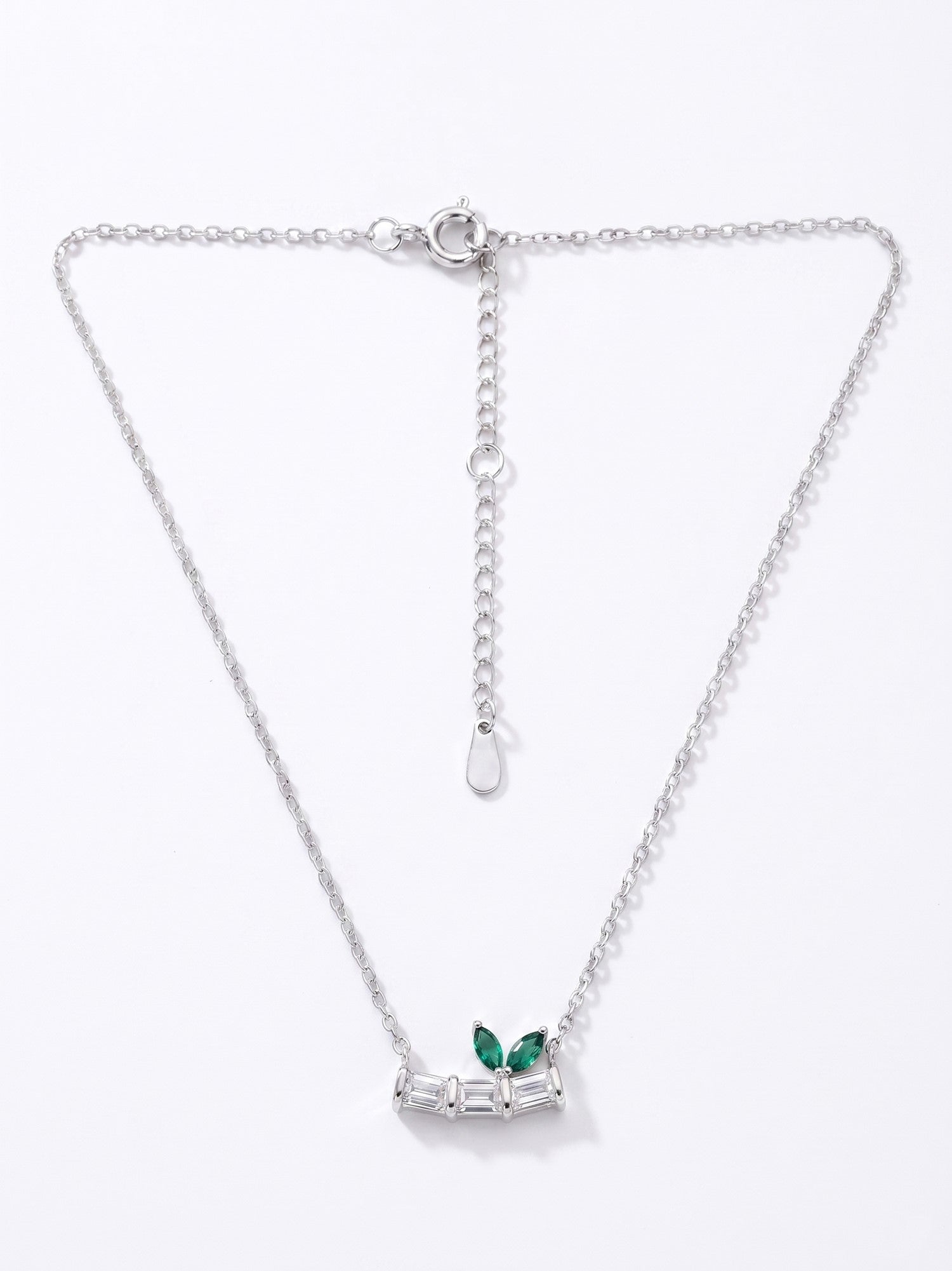 Silver Shimmering Botanical Station Necklace