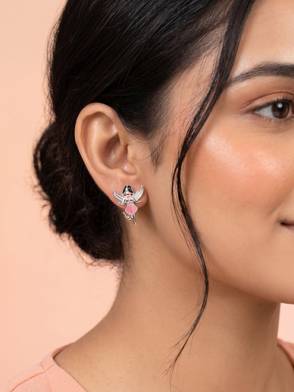 Silver Whimsical Fairy Studs