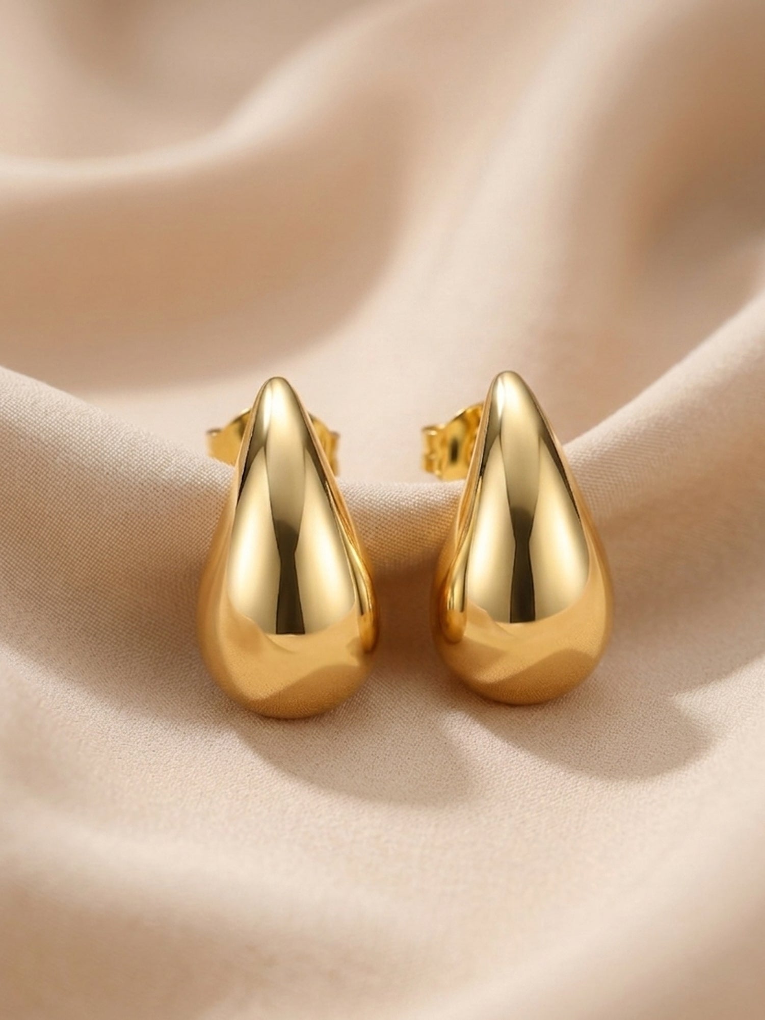 Gilded Mirror Teardrop Studs