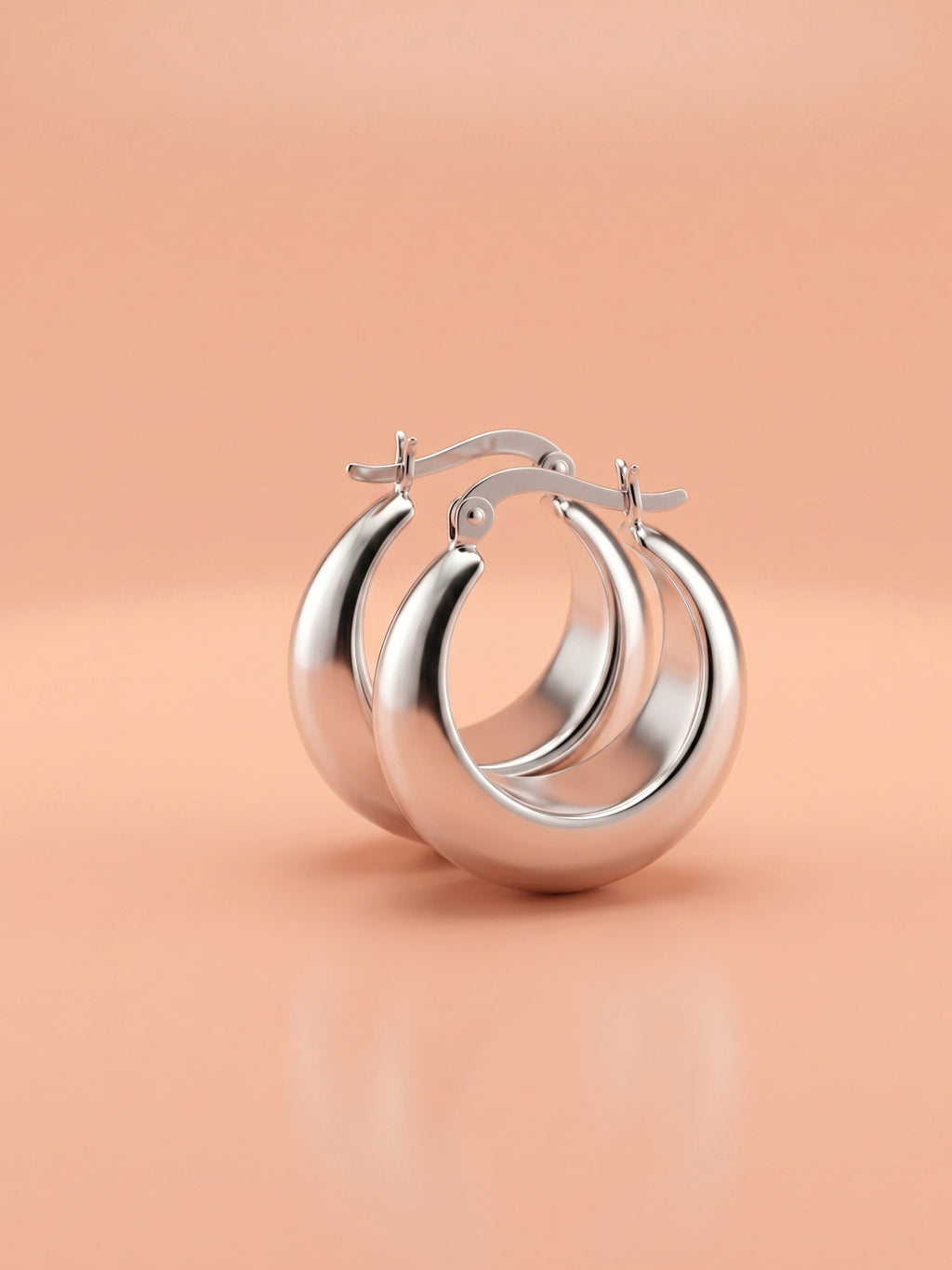 Sculptural Domed Graduated Hoop Earrings