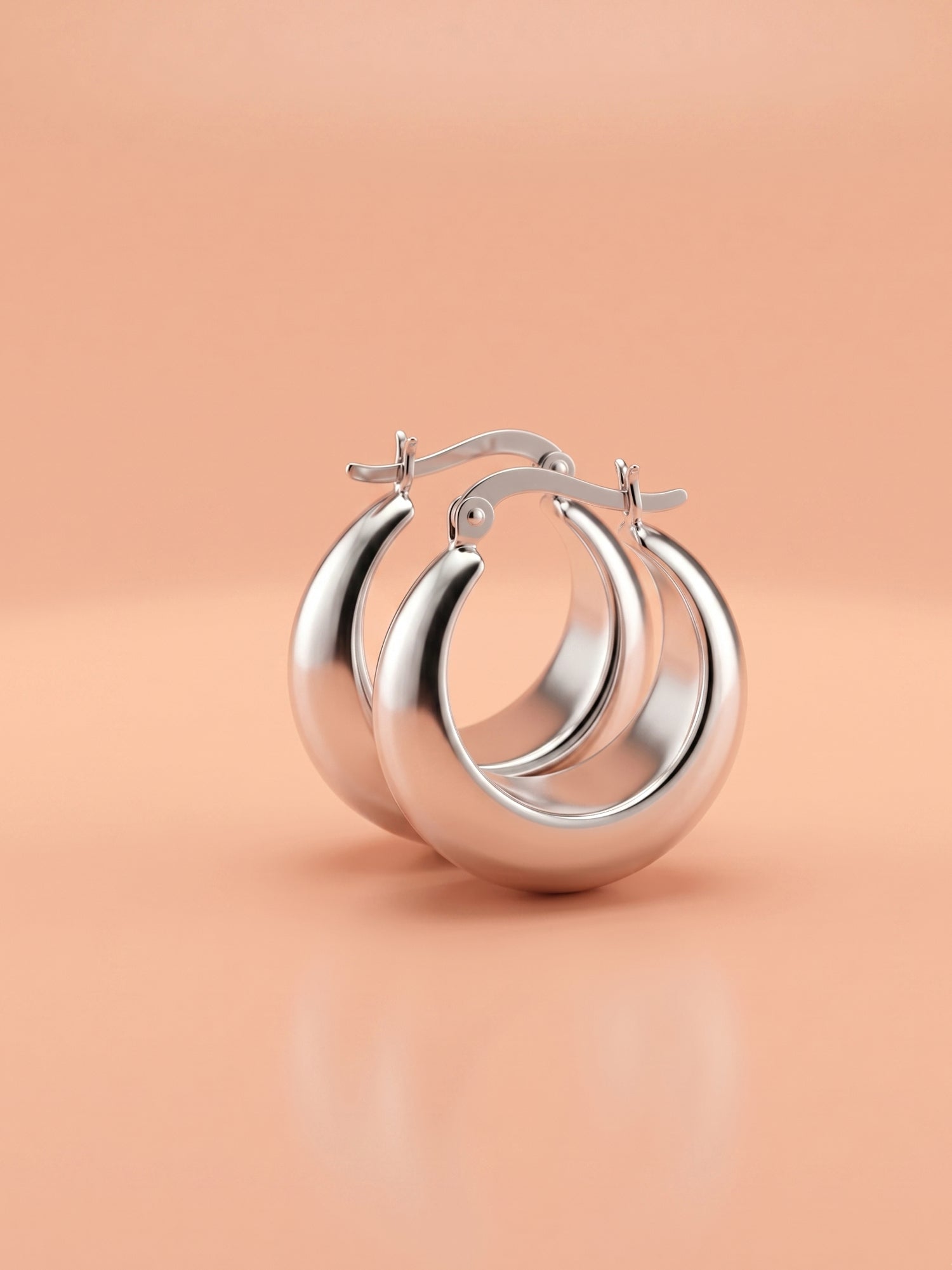 Sculptural Domed Graduated Hoop Earrings