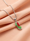 Miniature High-Heel Shoe Enamel Pendant Necklace