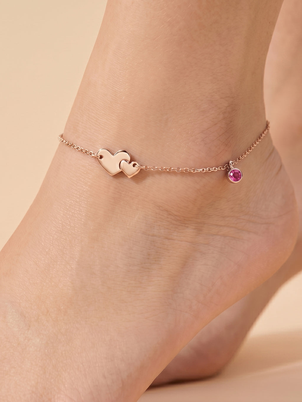 Roseate Eternal Bond Heart & Gemstone Anklet