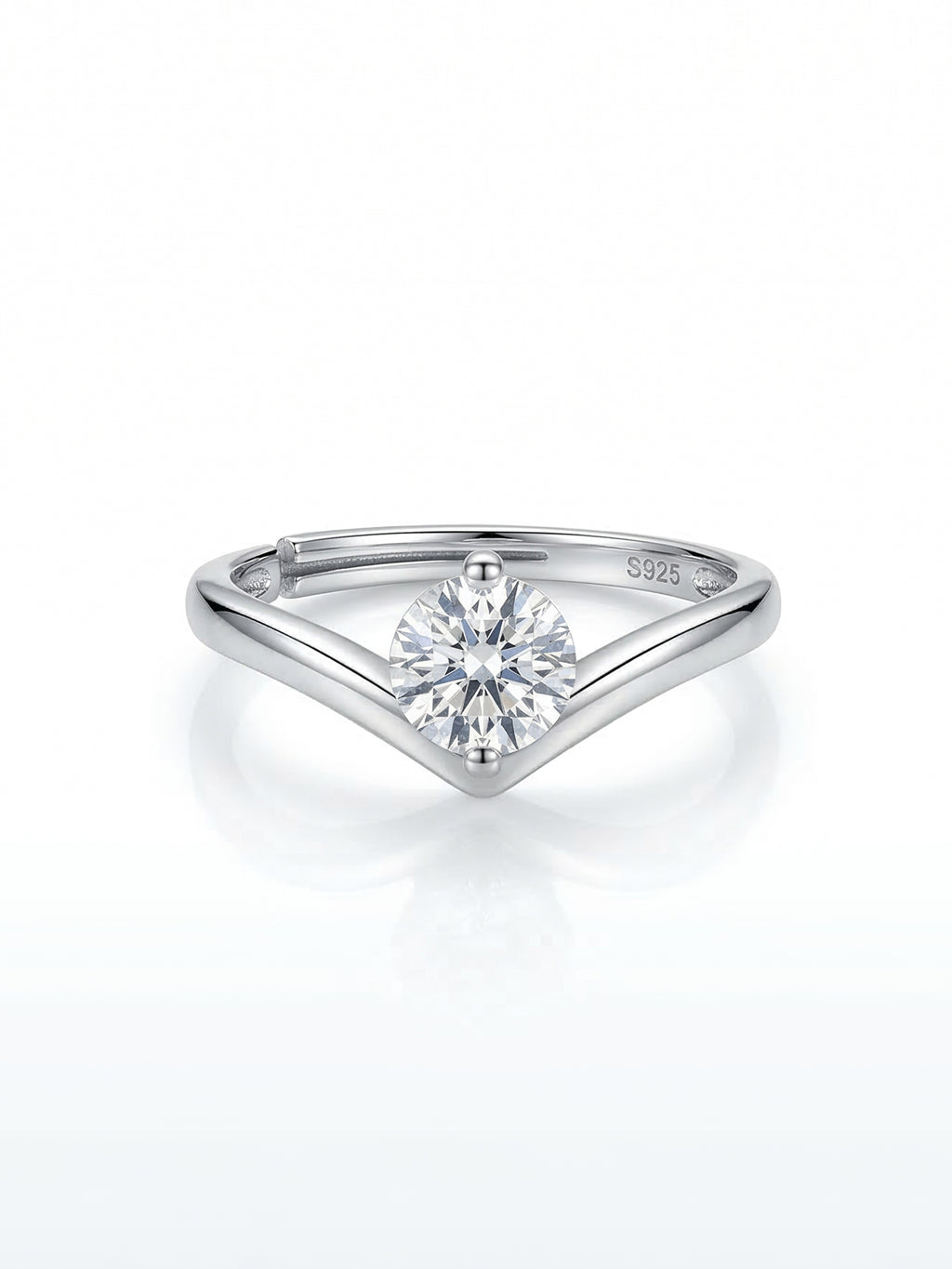 Radiant Chevron Solitaire Ring