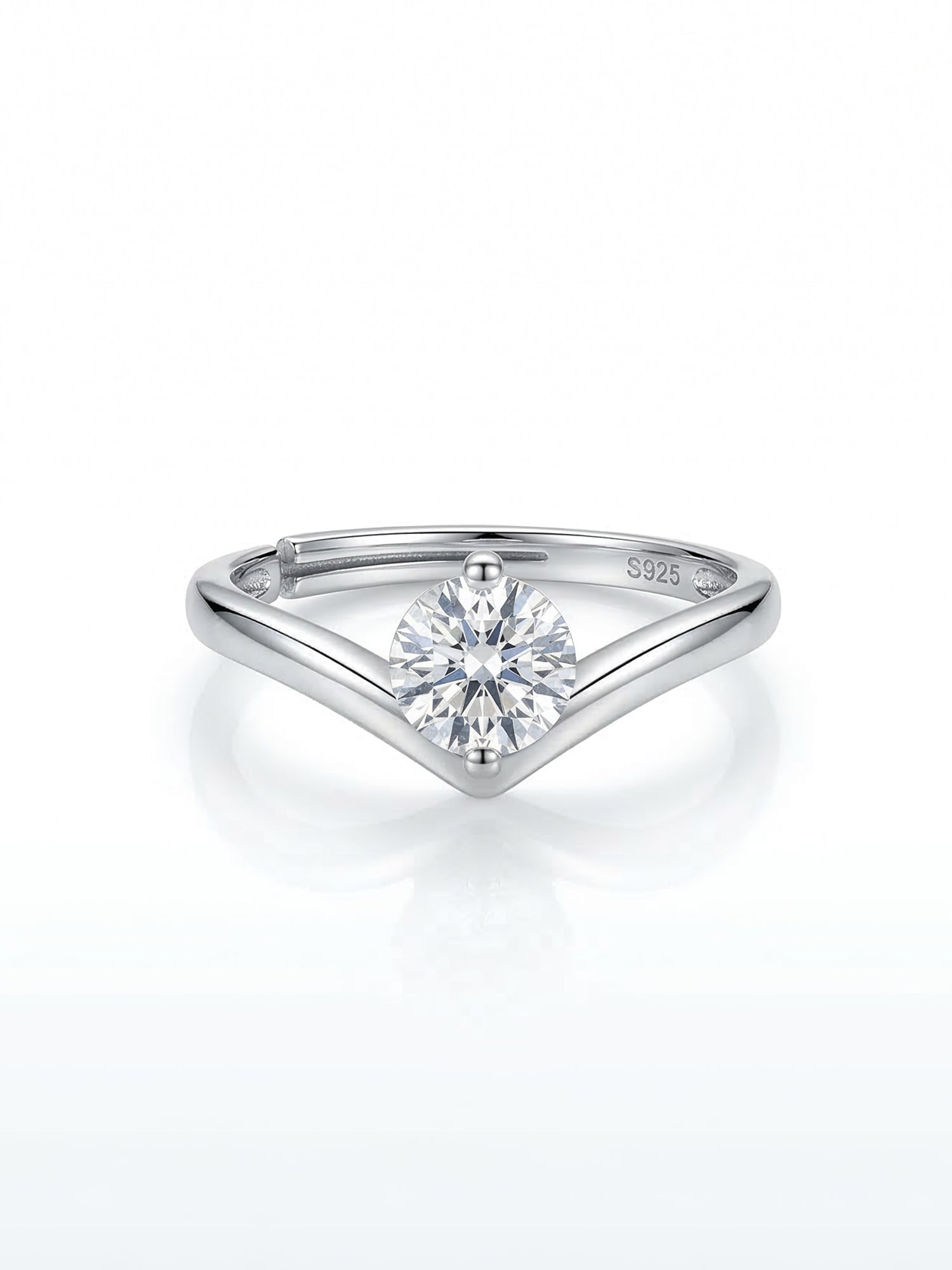 Radiant Chevron Solitaire Ring