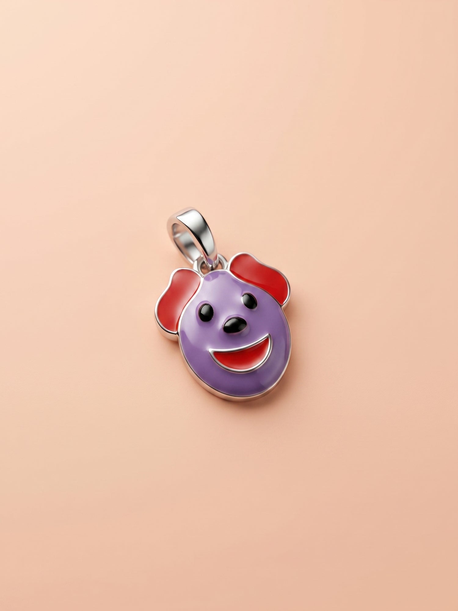 Kids Purple Puppy Face Pendant