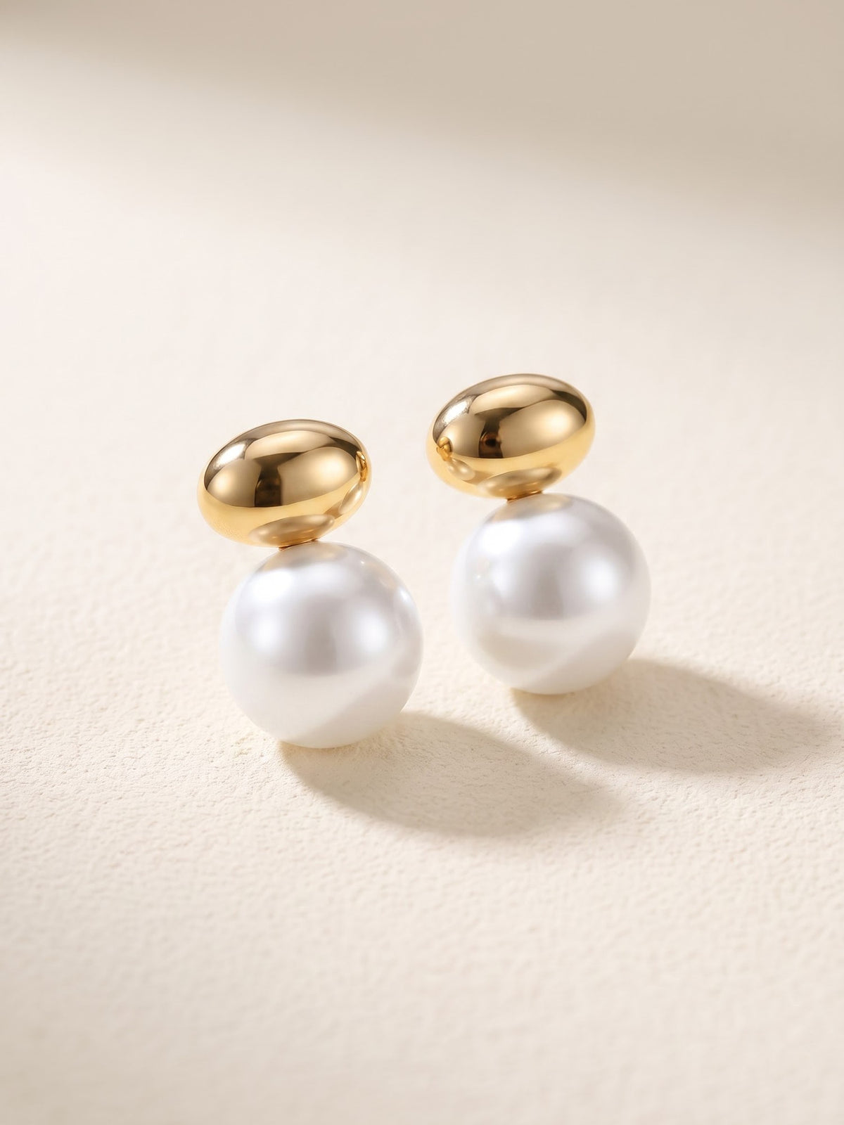 The Golden Dome Pearl Drop Earrings