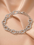 Pavé Alternating Curb Chain Bracelet