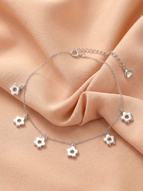 Daisy Flower Charm Anklet