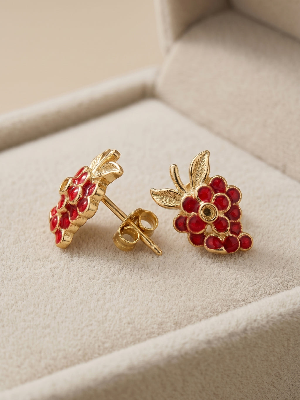 Golden Ruby Grape Studs