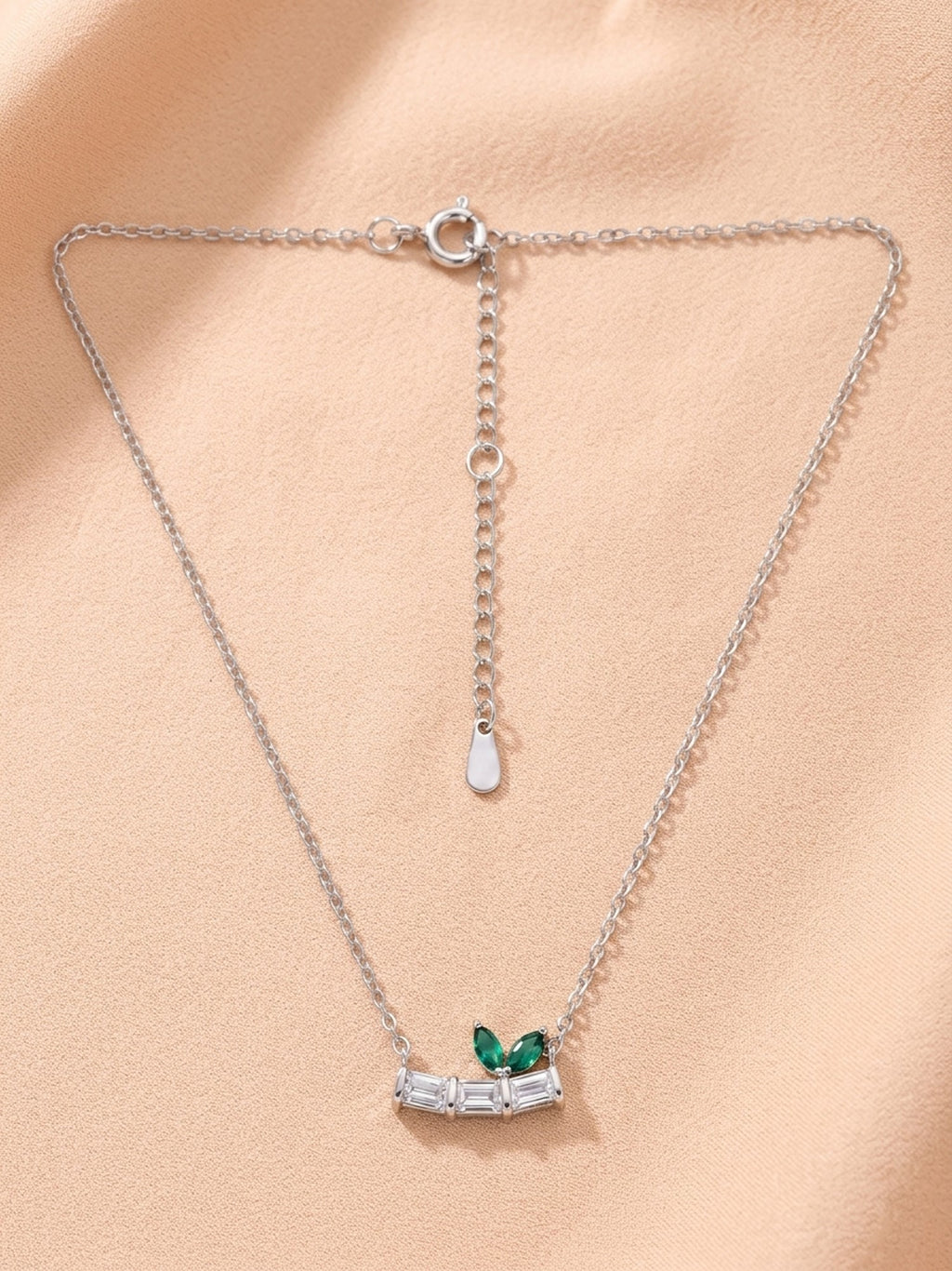 Silver Shimmering Botanical Station Necklace