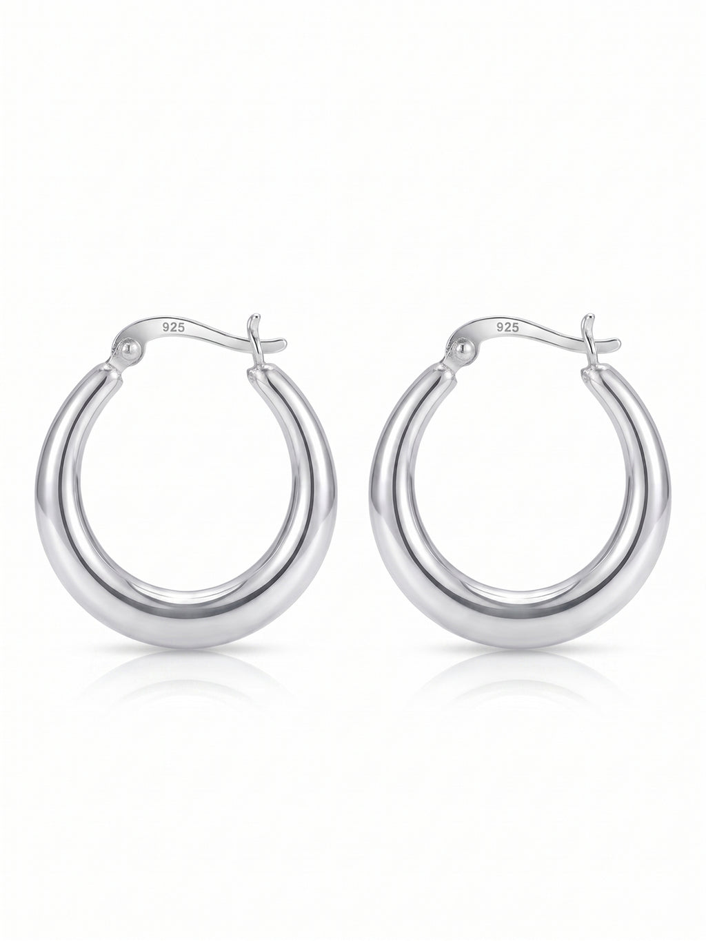 Classic Silver Dome Hoops