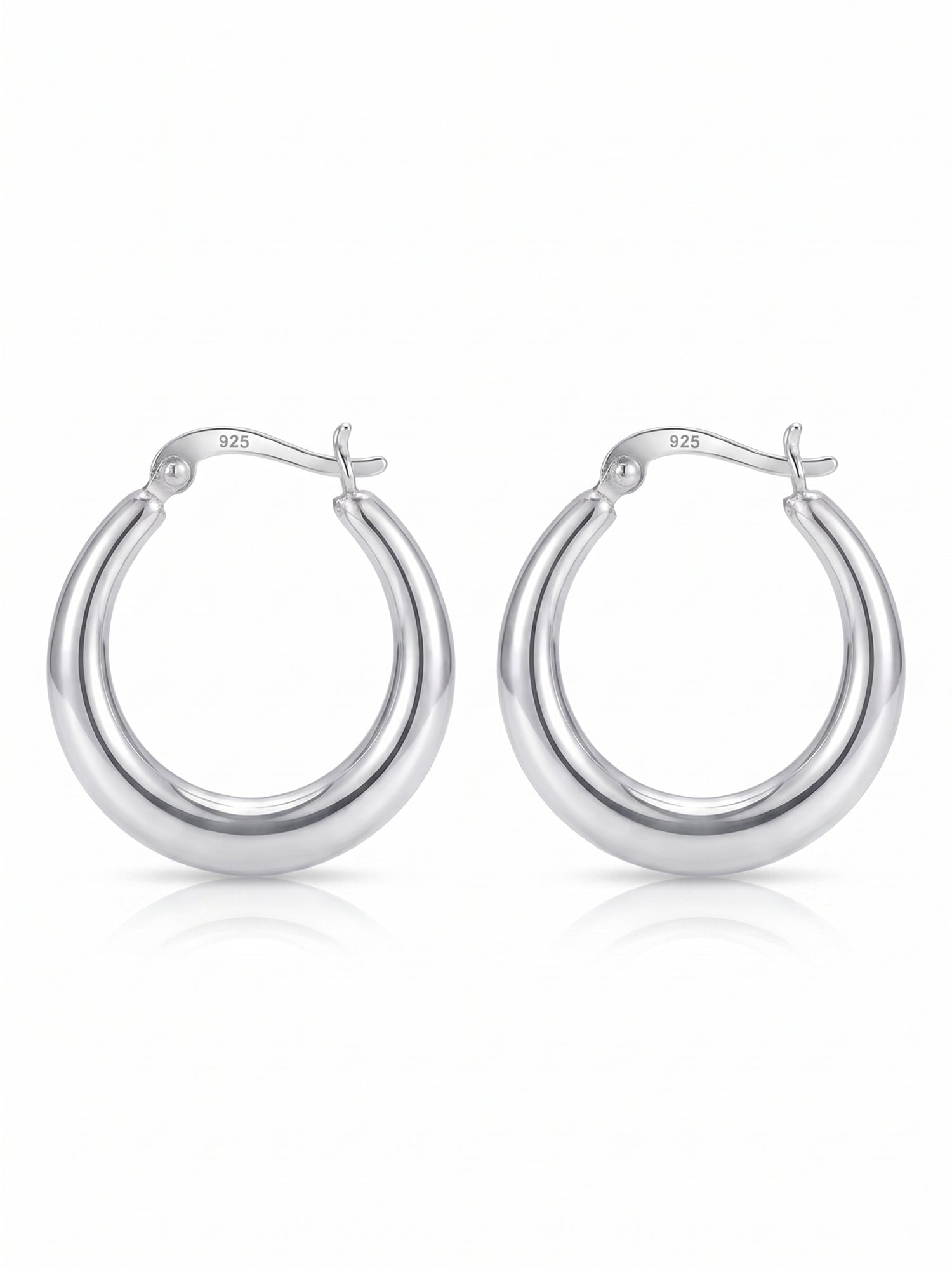 Classic Silver Dome Hoops