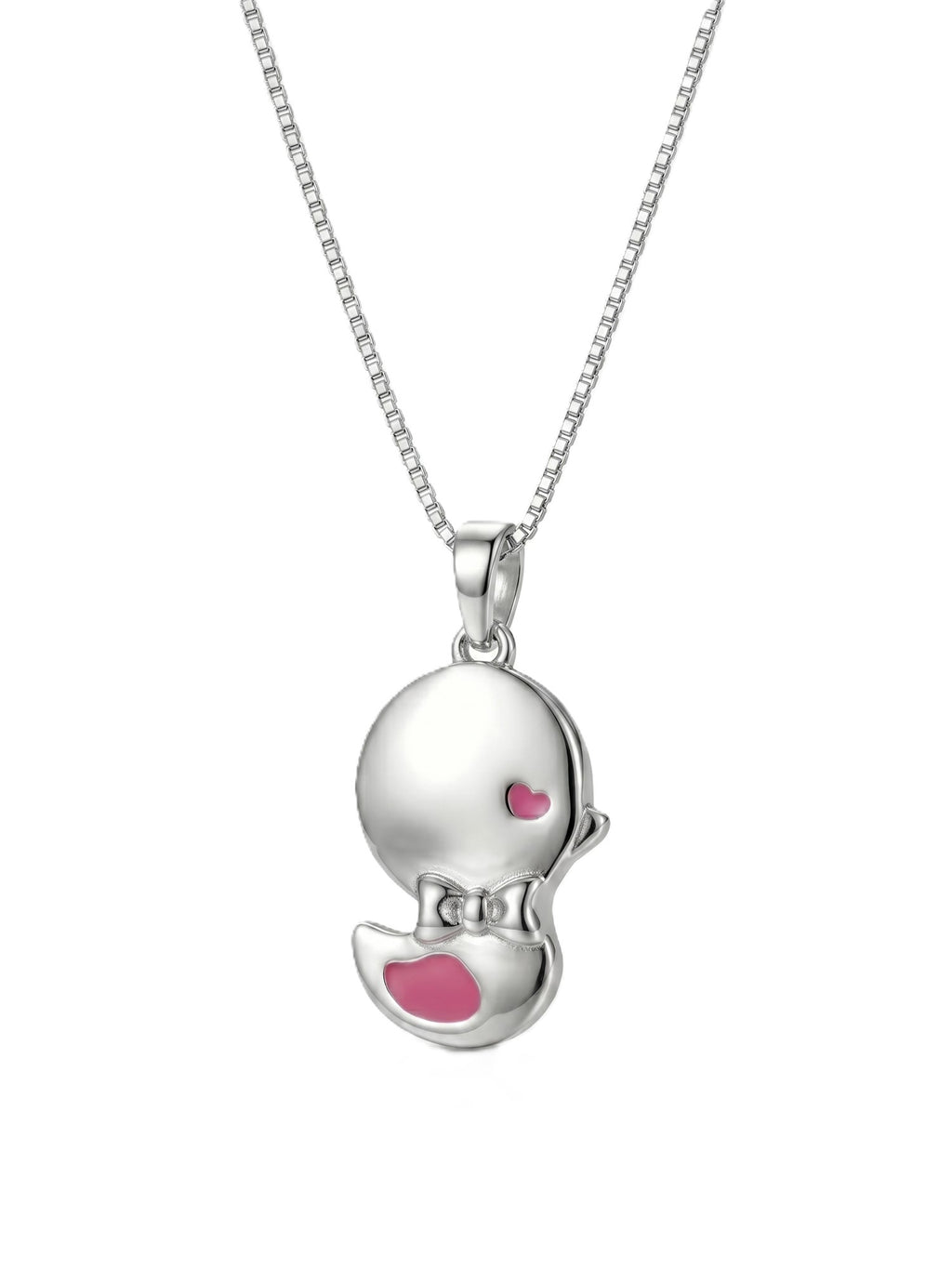 Baby Chick Pink Enamel Pendant Necklace for Kids