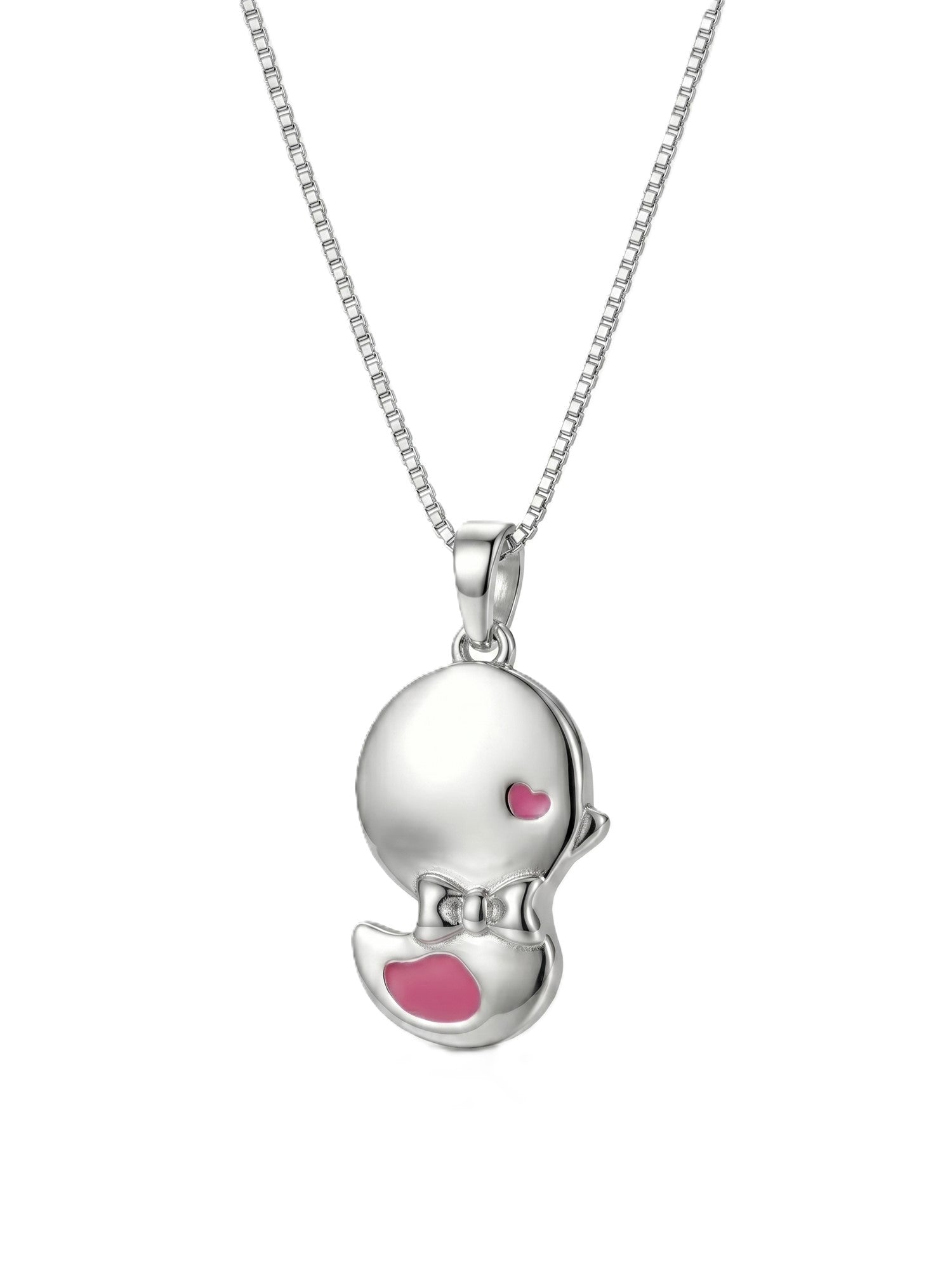 Baby Chick Pink Enamel Pendant Necklace for Kids