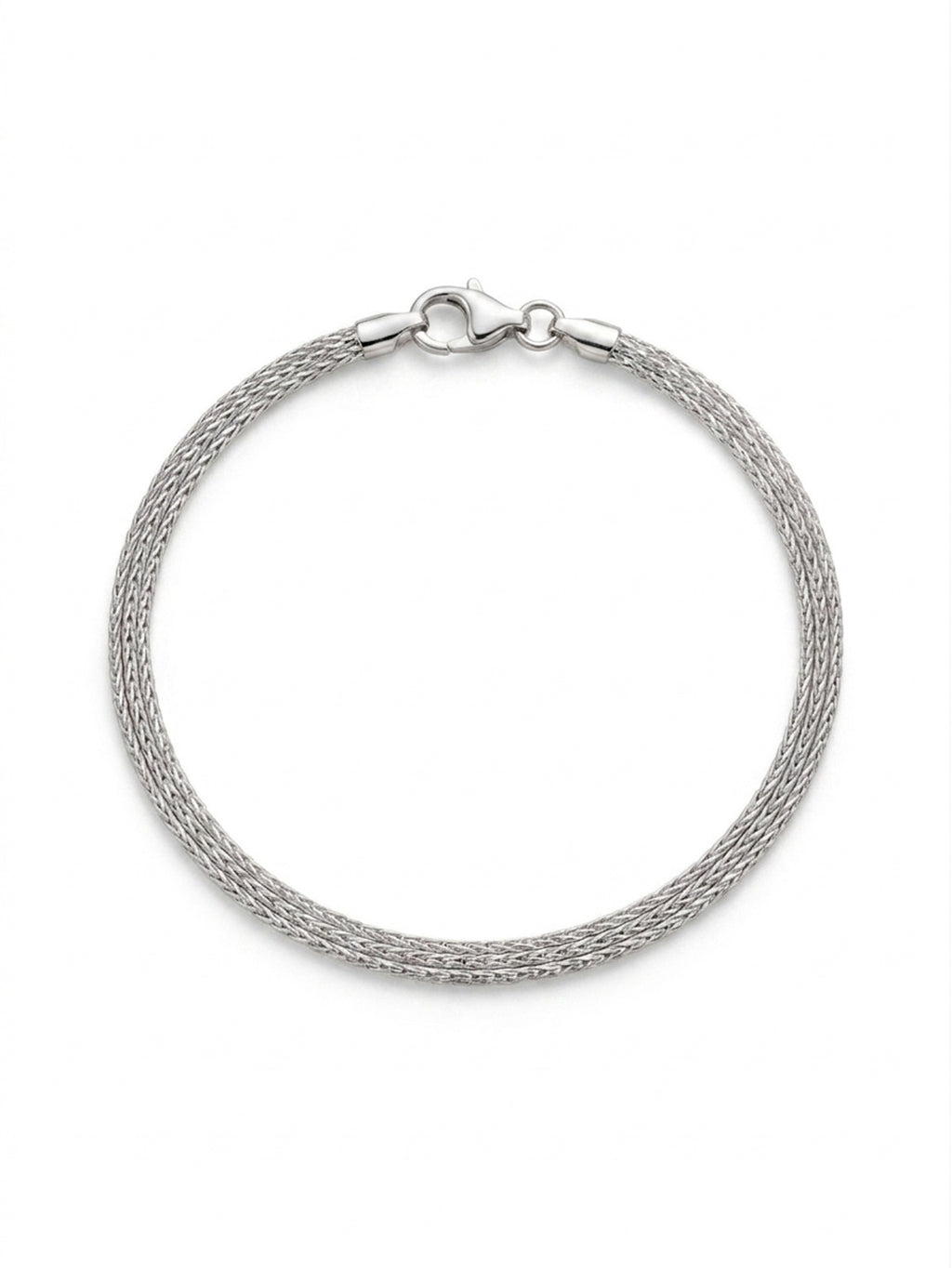 Silver Intricate Multi-Strand Mesh Bracelet