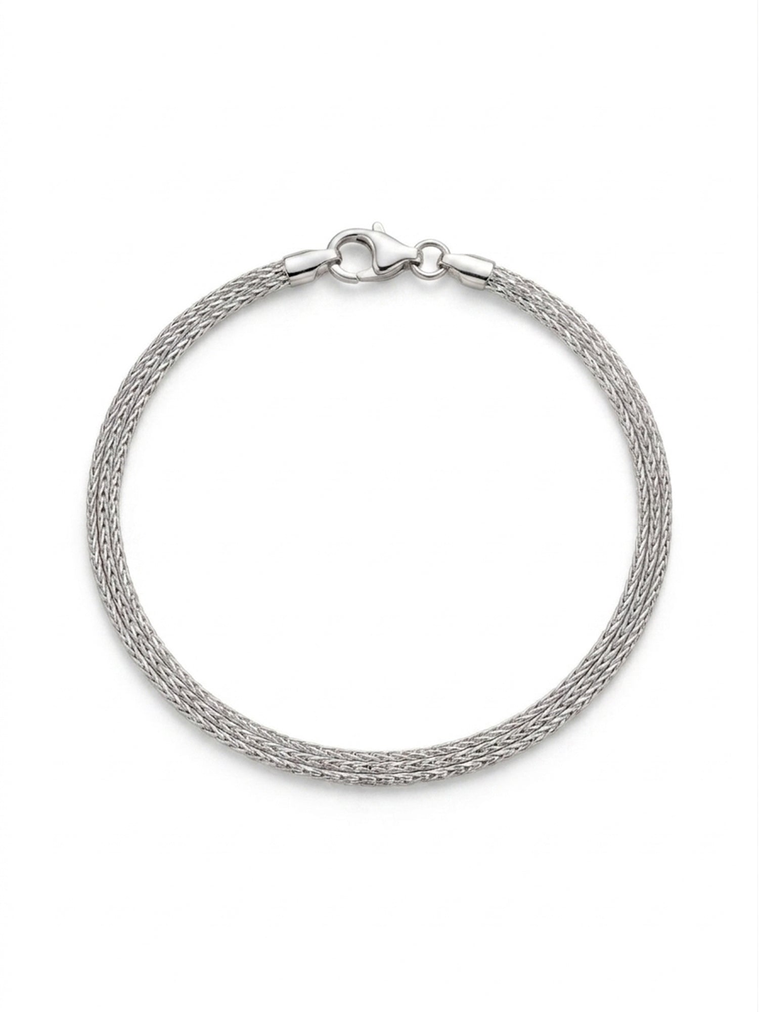 Silver Intricate Multi-Strand Mesh Bracelet