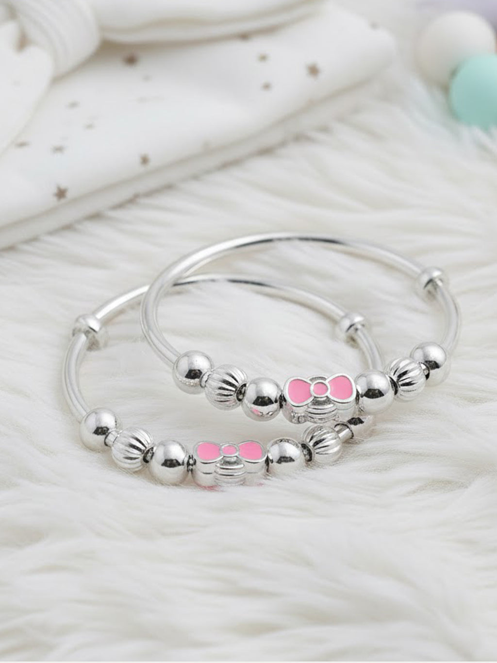 Pink Bow Kids Bangles