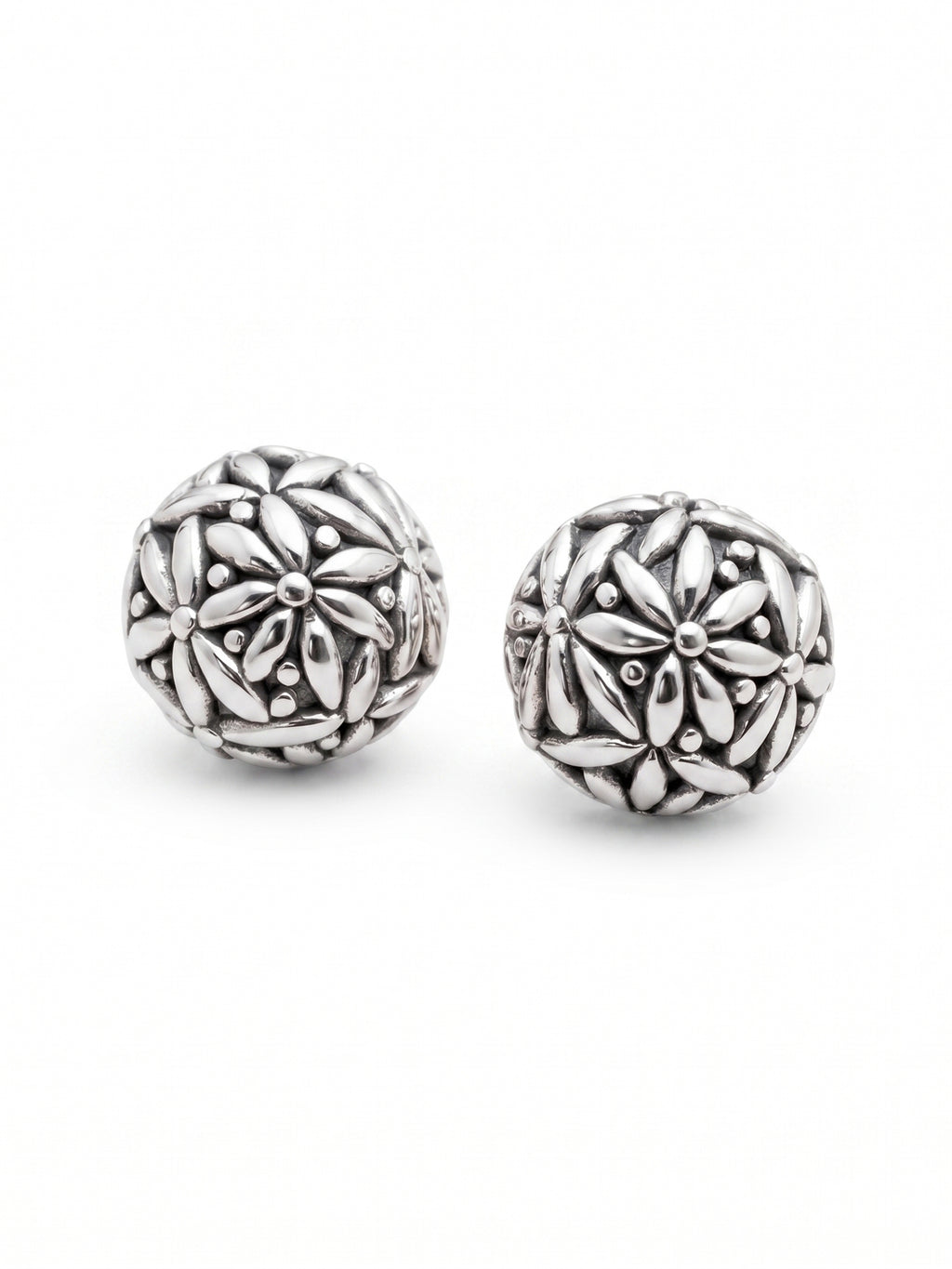 Floral Orb Sculptural Studs