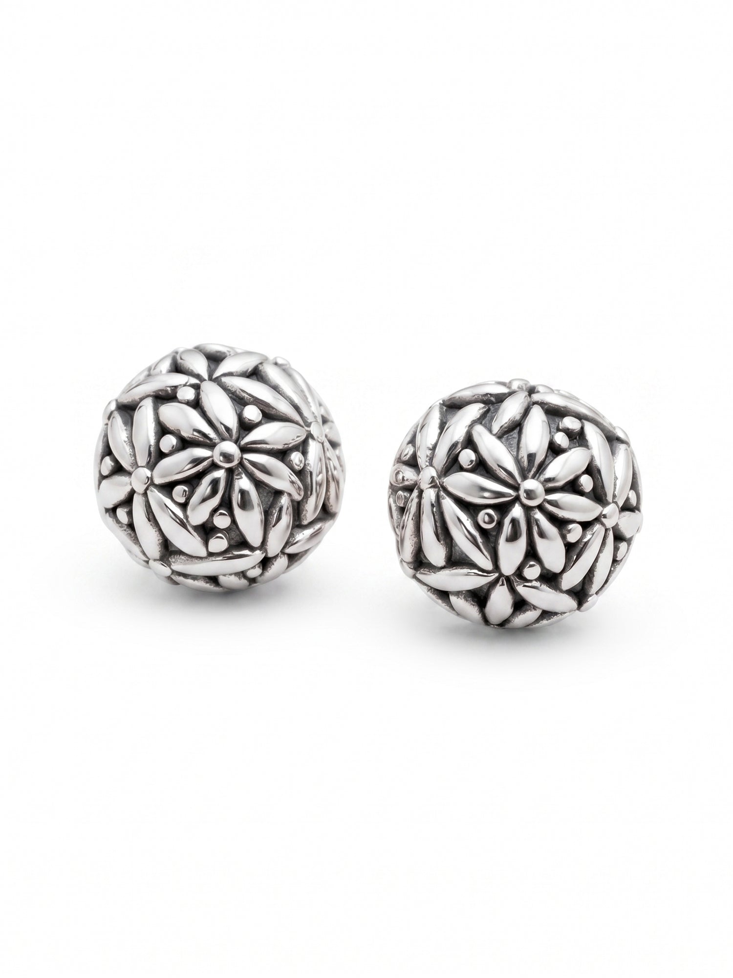 Floral Orb Sculptural Studs