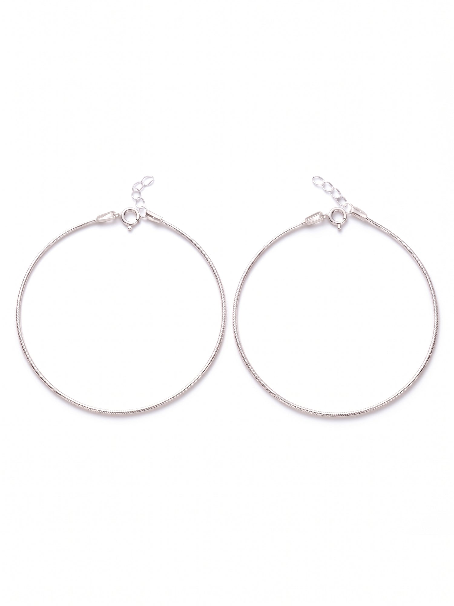 Plain Snake Chain Anklet Set of Two