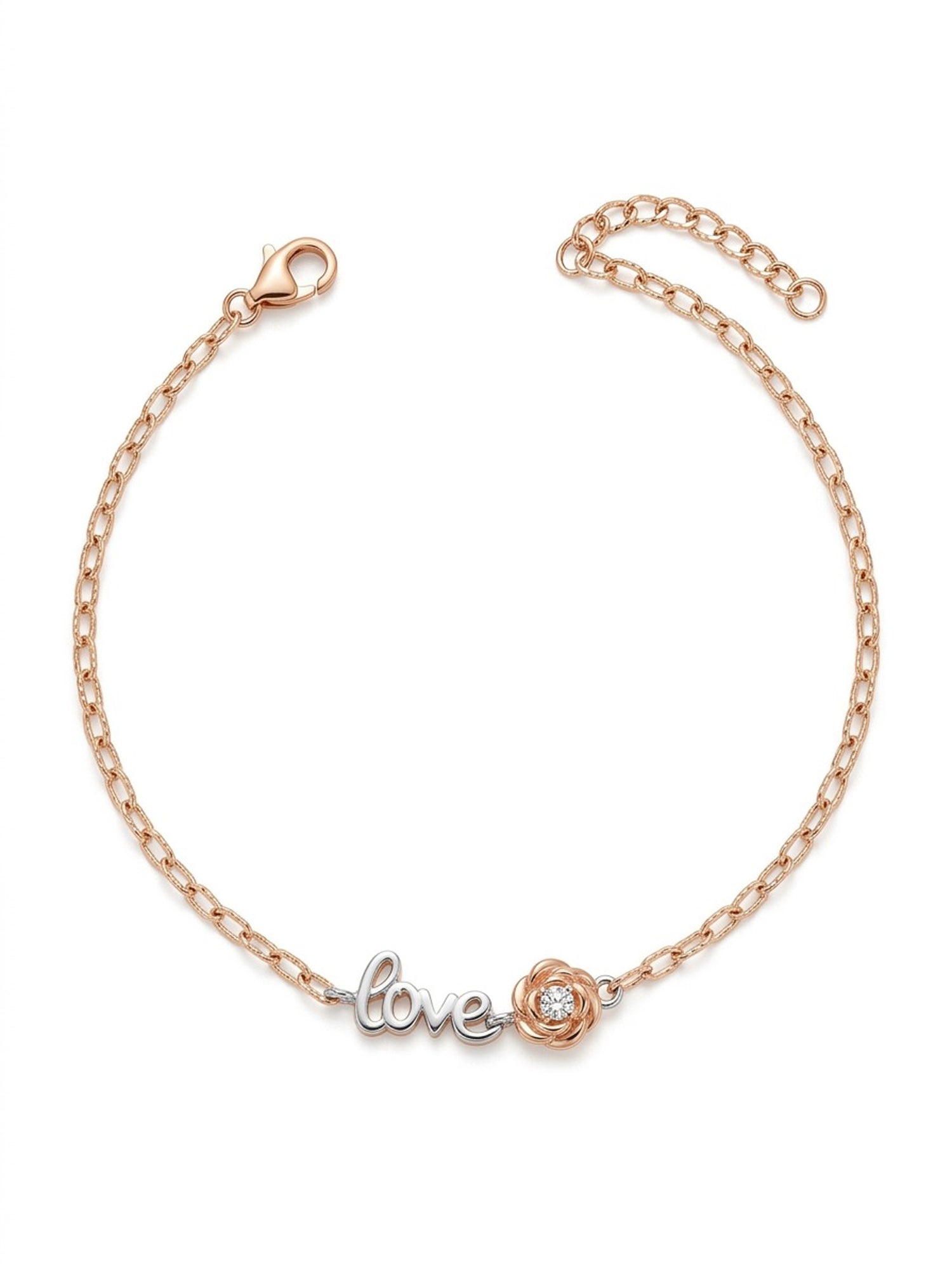 Roseate "Love" & Shimmering Rose Duo Bracelet