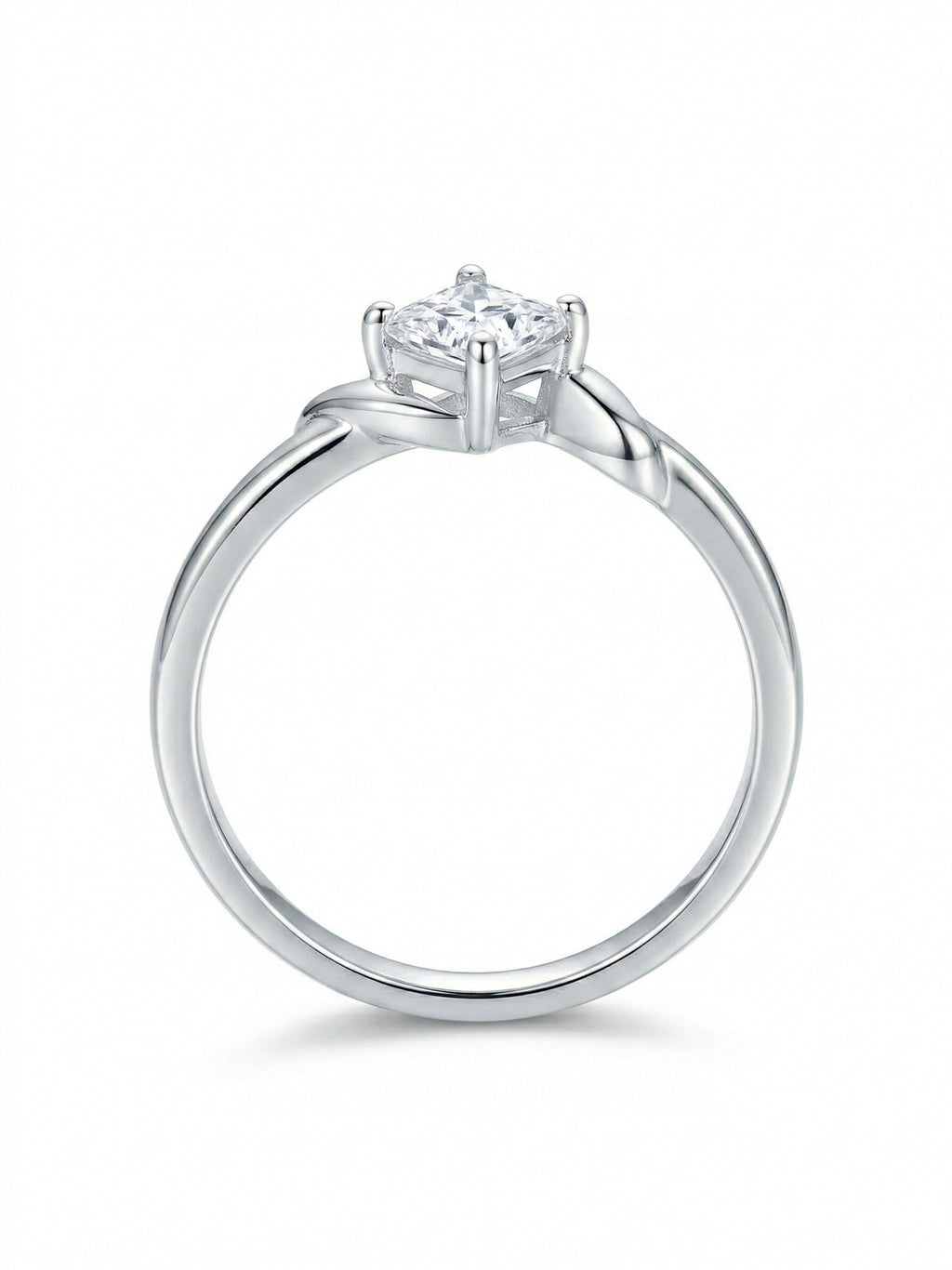 Twist-Kite Princess Solitaire Ring