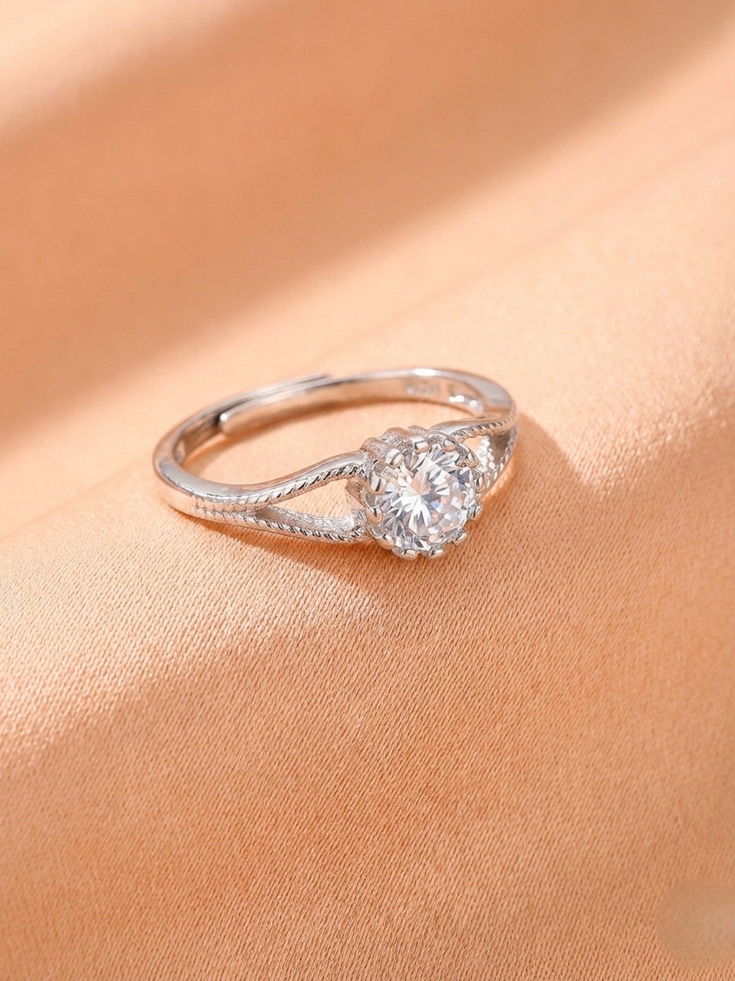 Corded Solitaire Ring