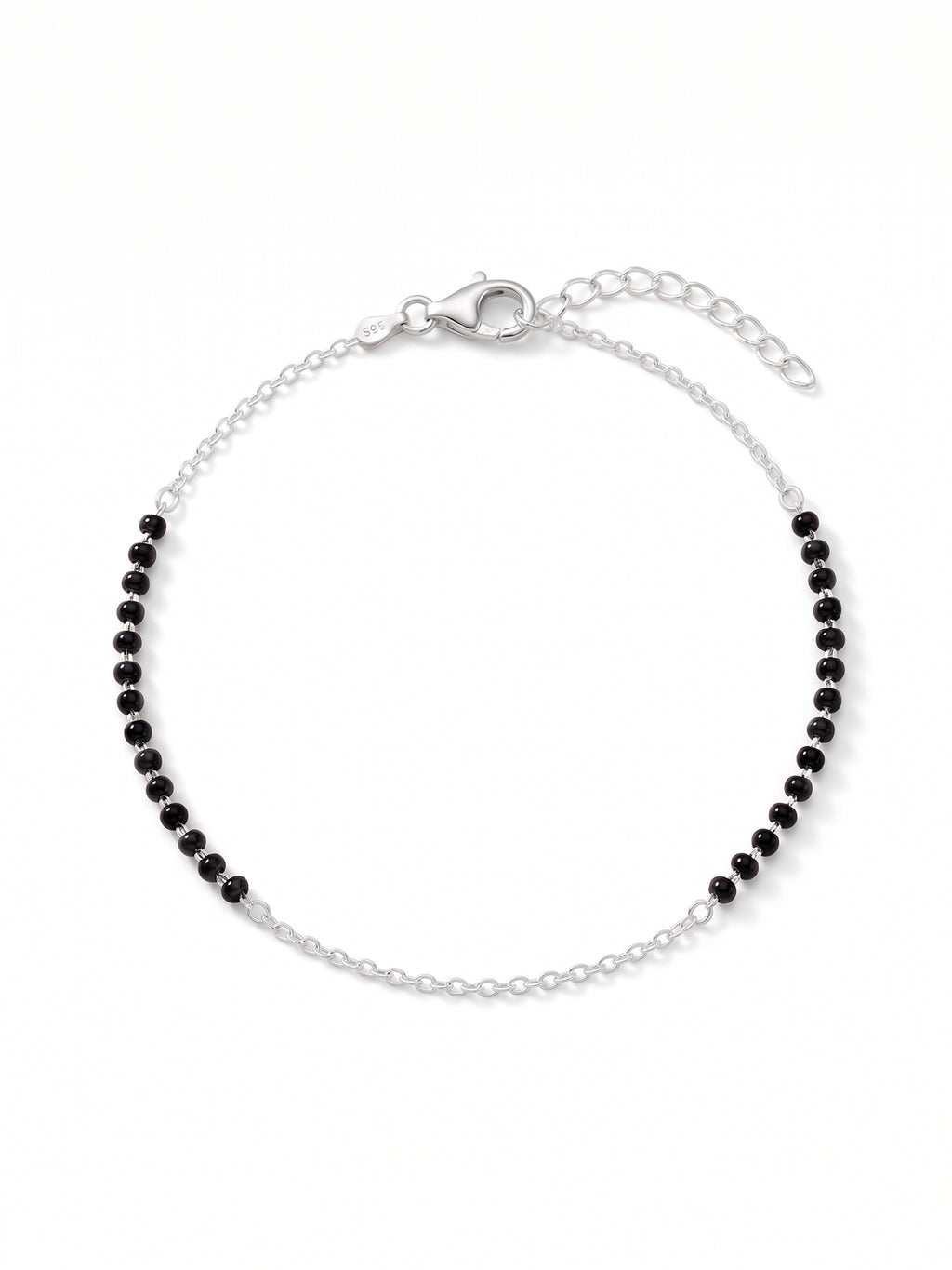 Obsidian Orbit Rolo Chain Anklet