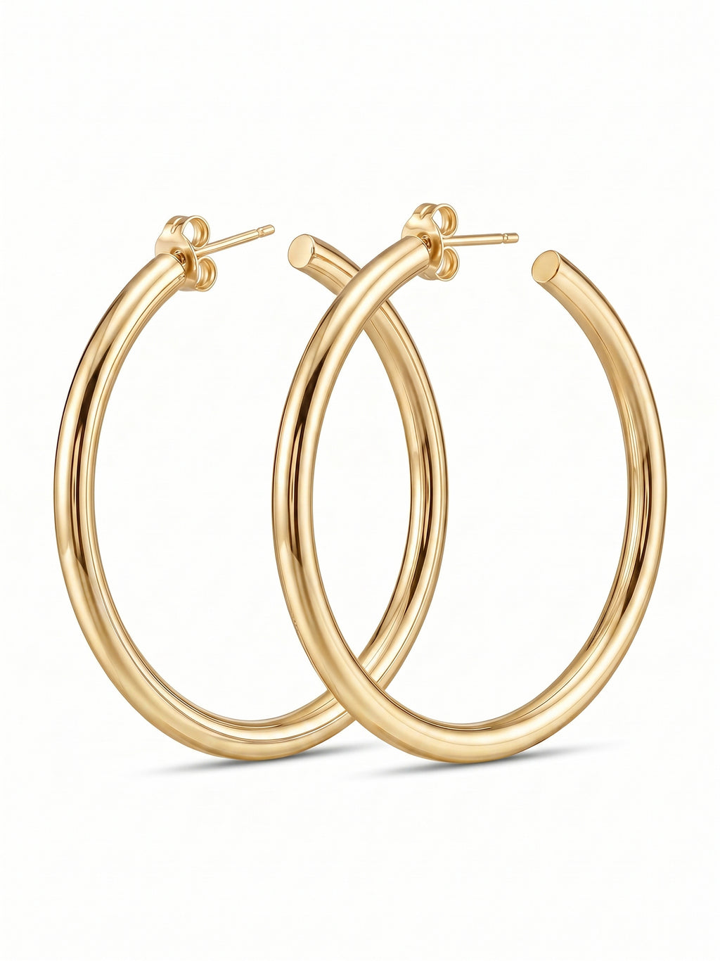 Gilded Minimalist Crescent Hoops