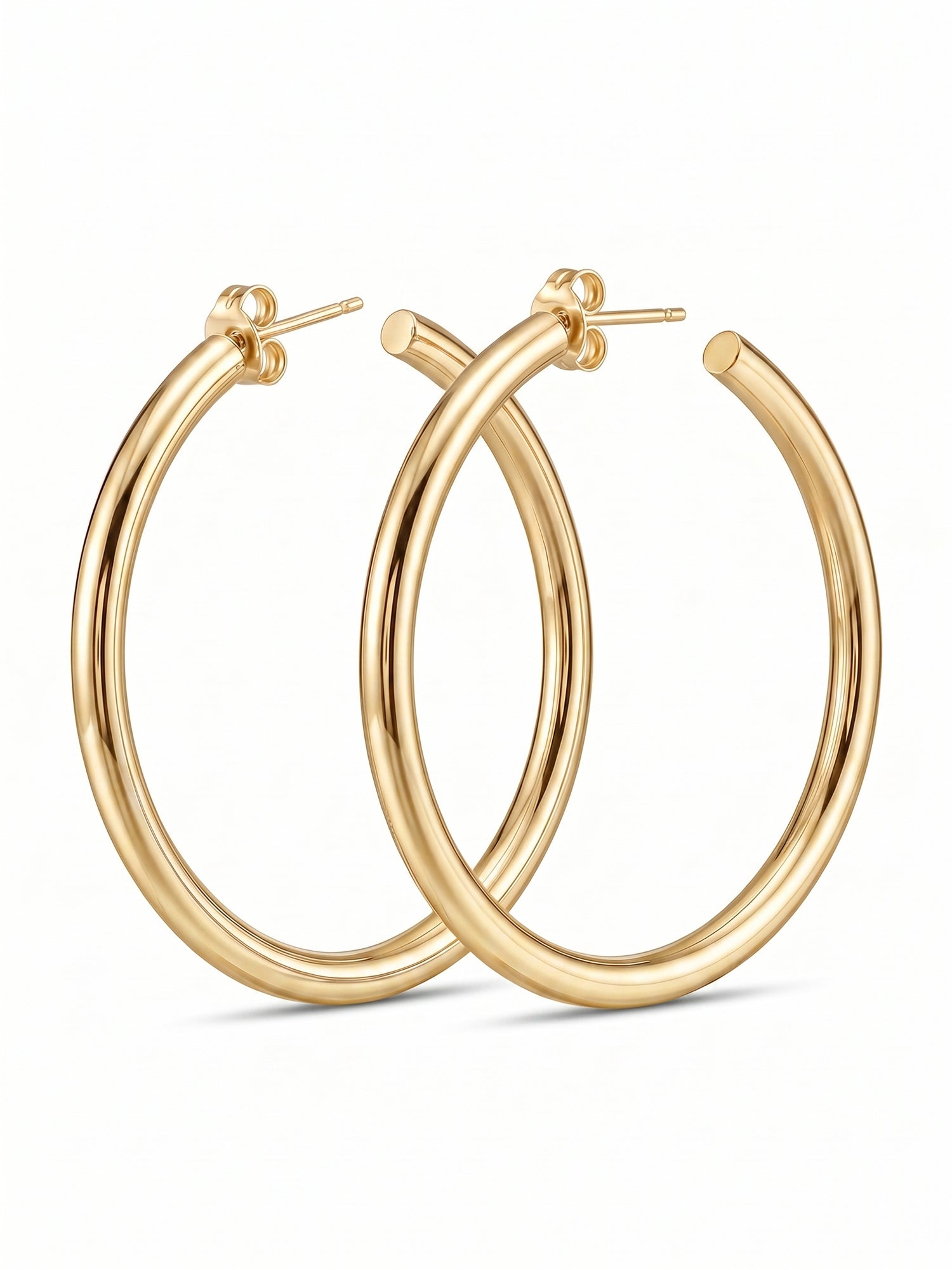 Gilded Minimalist Crescent Hoops