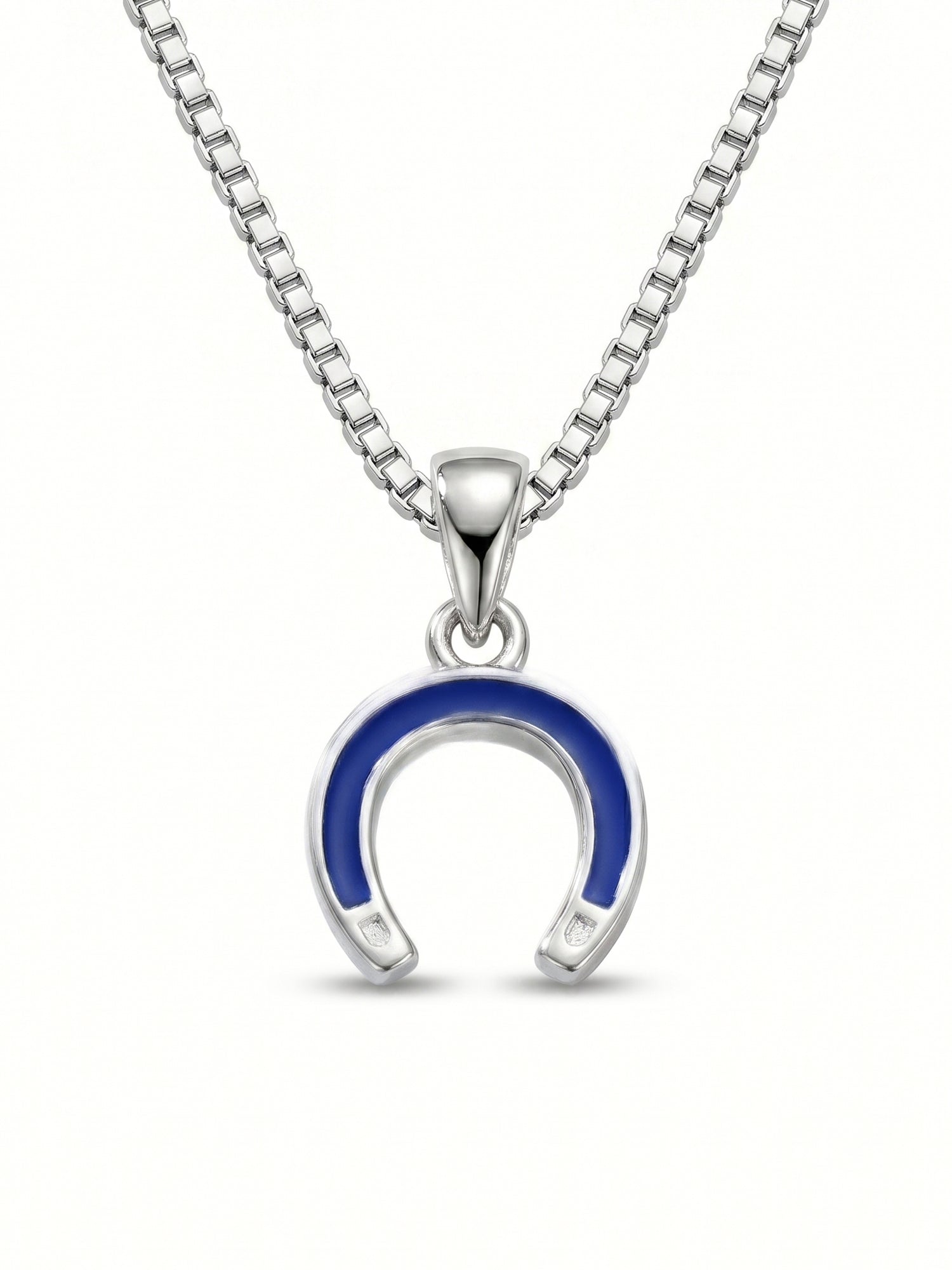 Kids Horseshoe Enamel Pendant Necklace