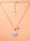 The Flora Luxe Mother-of-Pearl & CZ Clover Pendant Necklace
