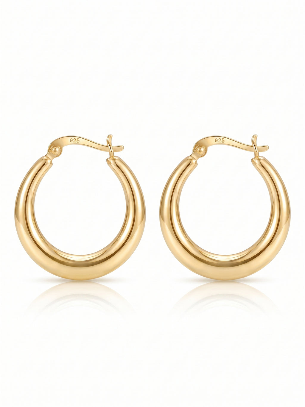 Polished Graduated Tube Hoop Earrings