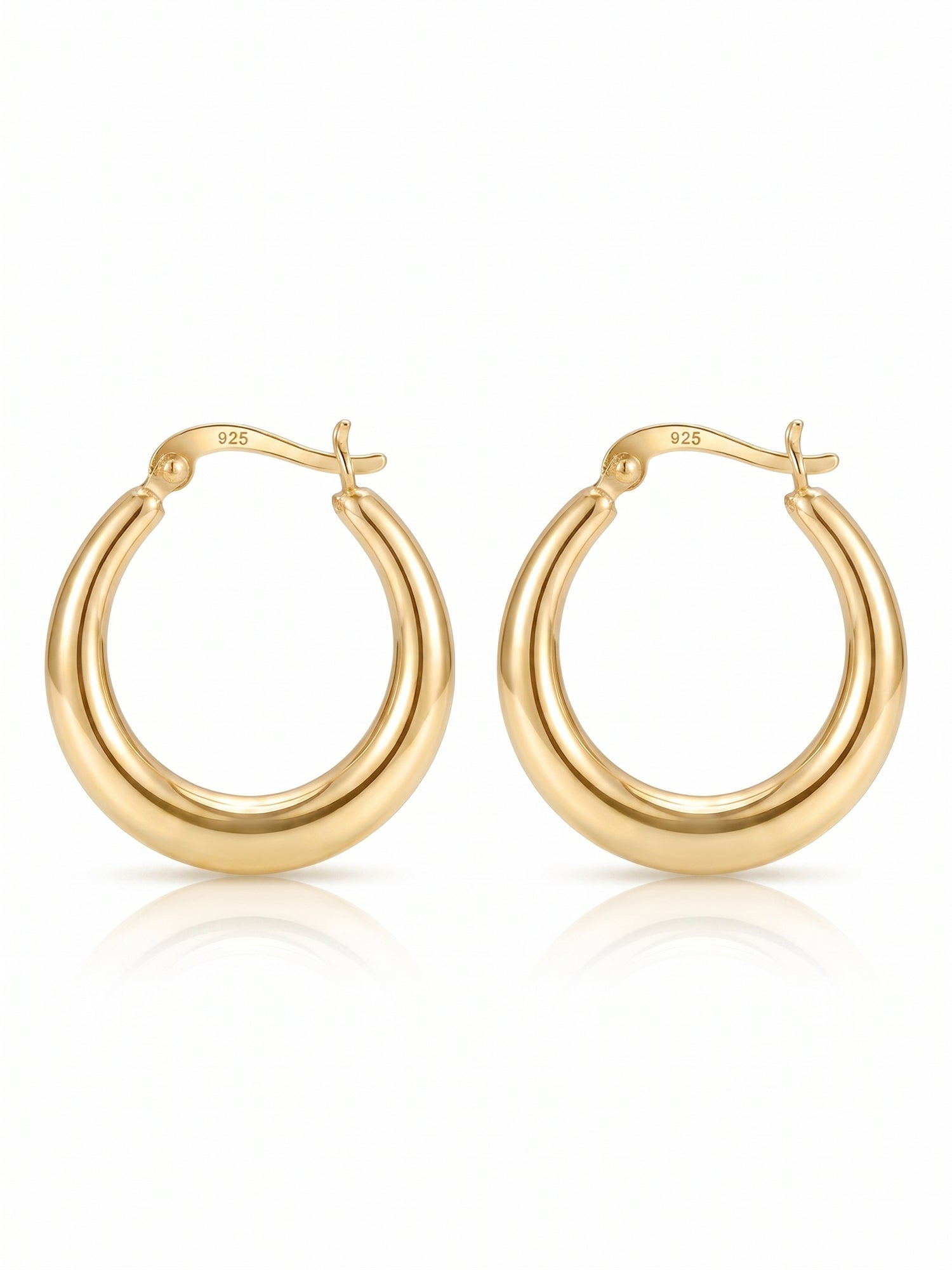 Polished Graduated Tube Hoop Earrings